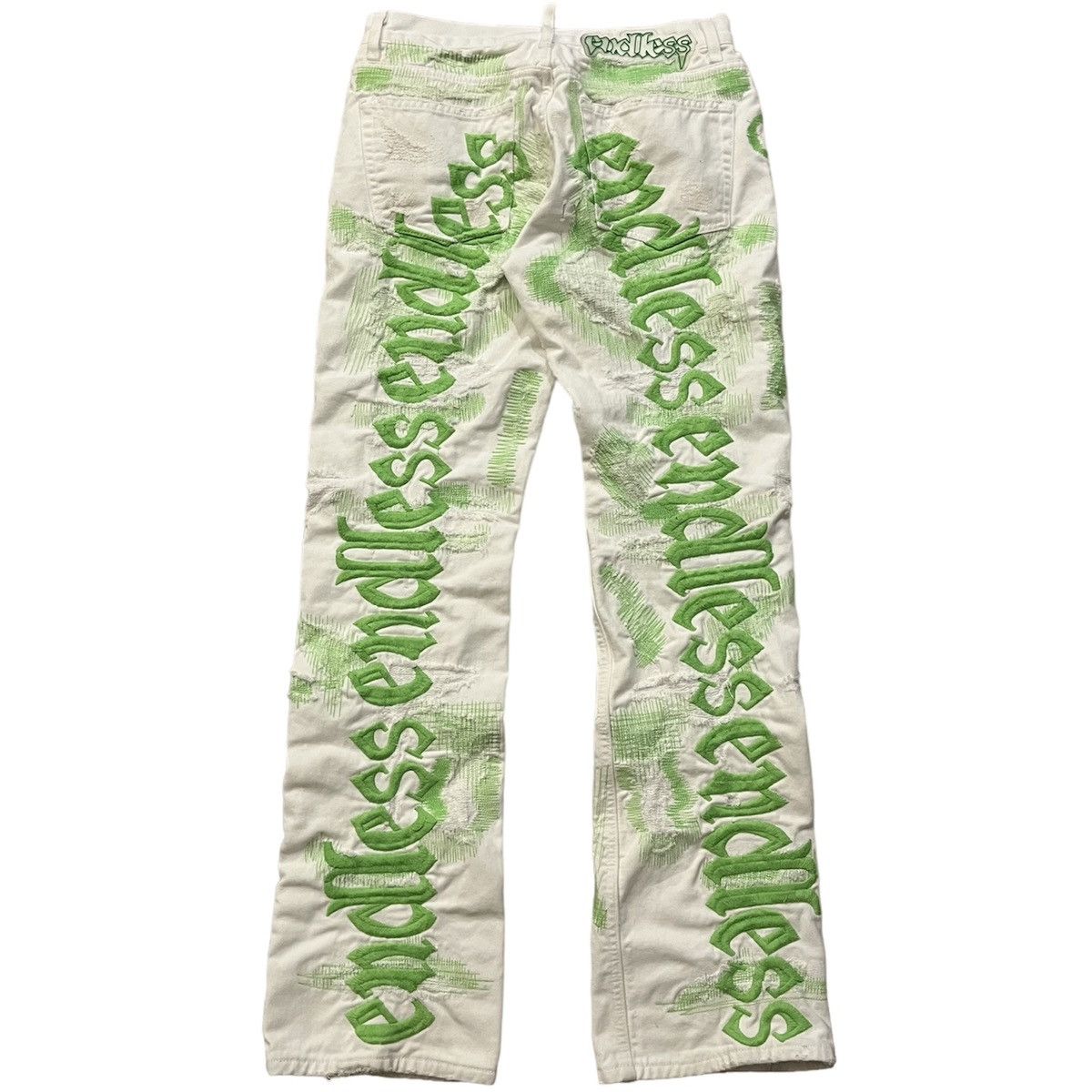 Endless White/Green Denim