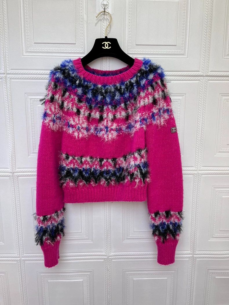 Chanel Chanel 21 autumn and winter pink bright line knitted pullo Size XS / US 0-2 / IT 36-38 - 1 Thumbnail