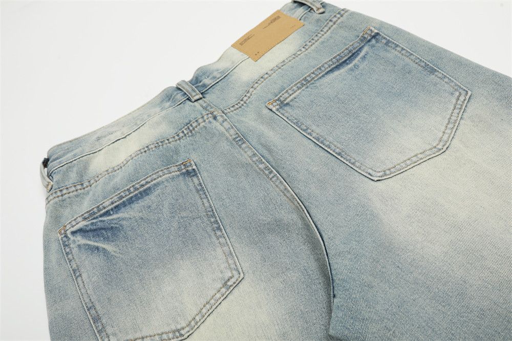 Japanese Brand × Jean American street washed loose straight men's distressed jeans Size US 34 / EU 50 - 6 Thumbnail