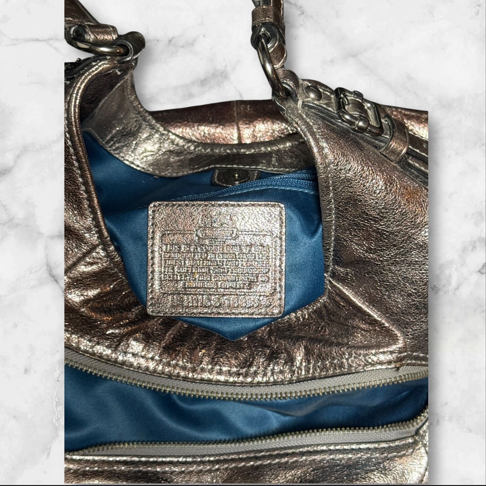 Coach Coach Metallic Leather Hobo Shoulder Bag Size ONE SIZE - 2 Thumbnail