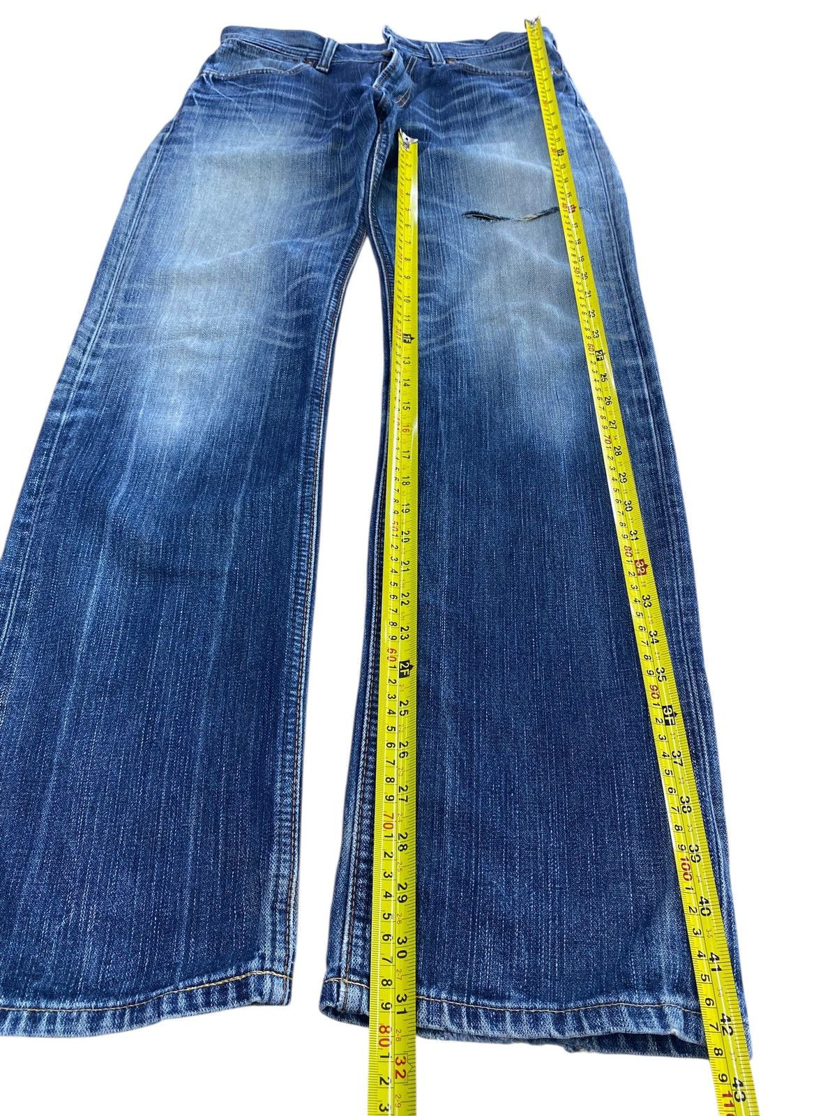 Wrangler Wrangler Whiskers Faded Wash Style Straight Cut Jeans Size US 31 - 7 Thumbnail