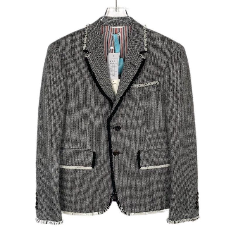 Thom Browne Thom Browne Black and White Wool Suit Jacket - dmc Size US S / EU 44-46 / 1 - 1 Thumbnail