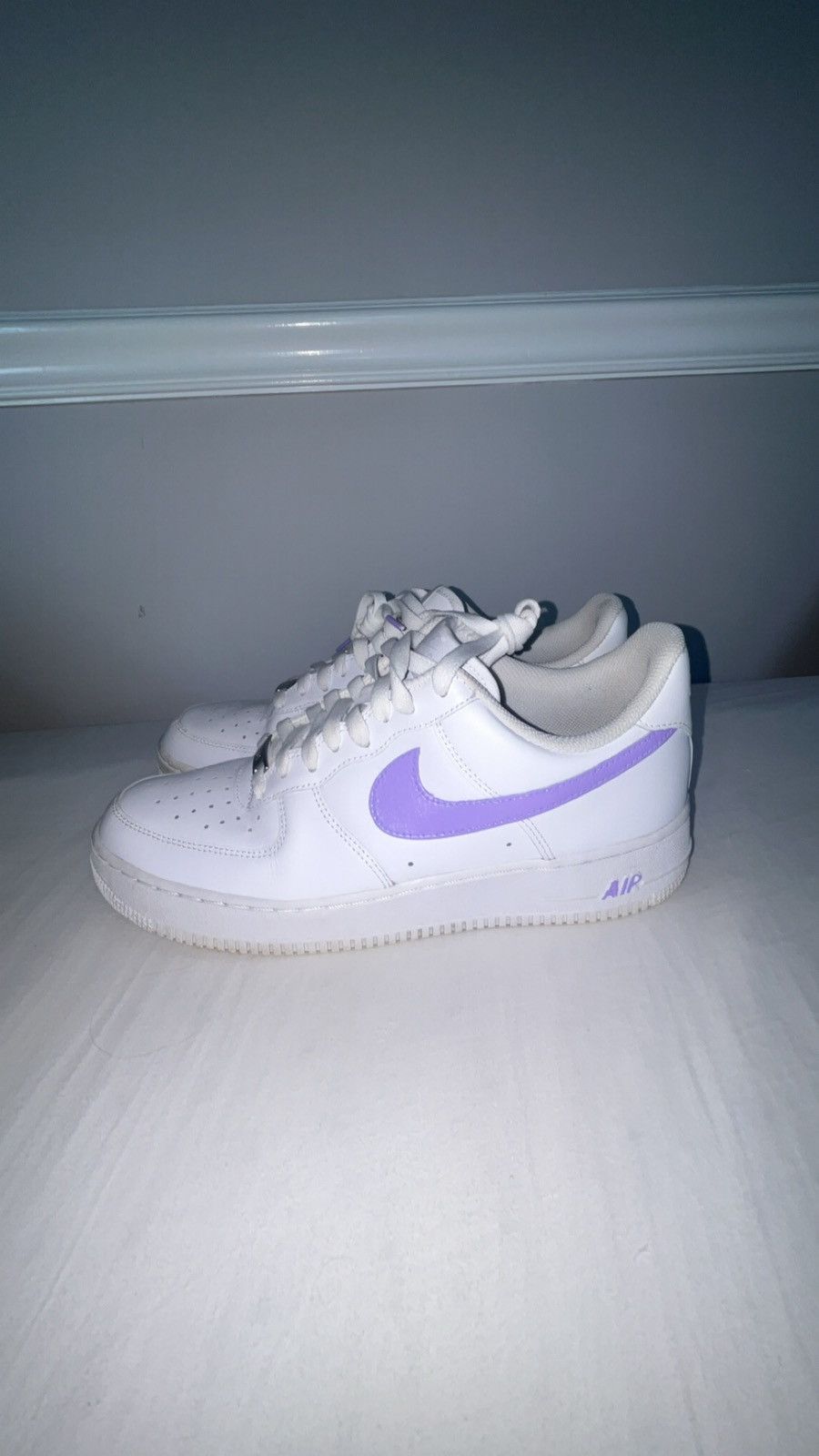 Nike Nike Air Force 1 - White (Custom) ‘Lilac’ Size US 10 / EU 43 - 1 Thumbnail