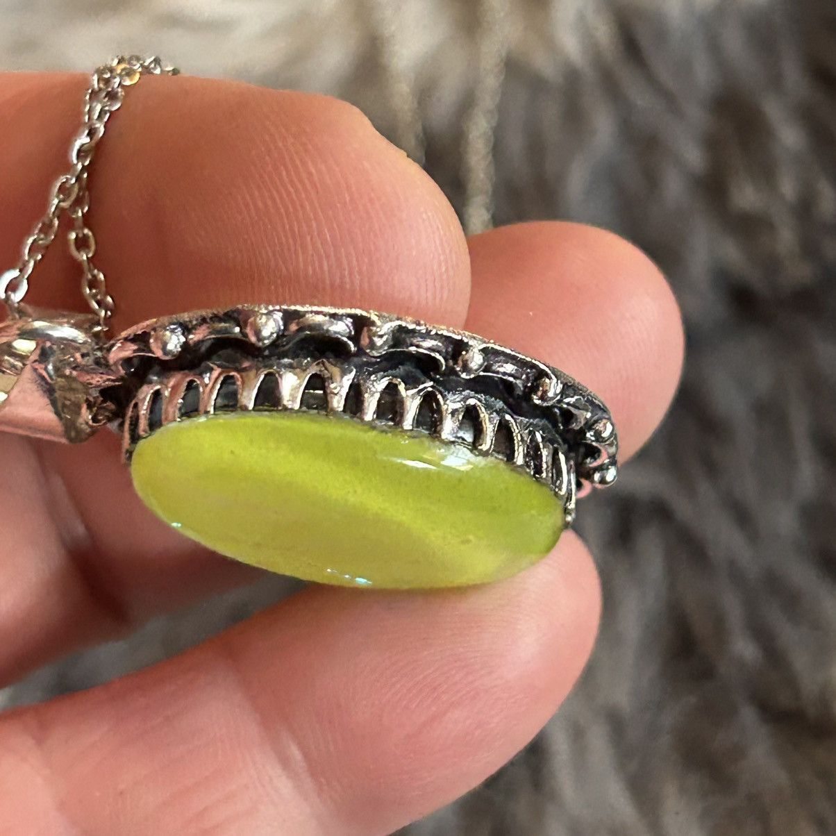 Handmade Handcrafted simulated opal dogtooth 925 sterling necklace Size ONE SIZE - 7 Thumbnail