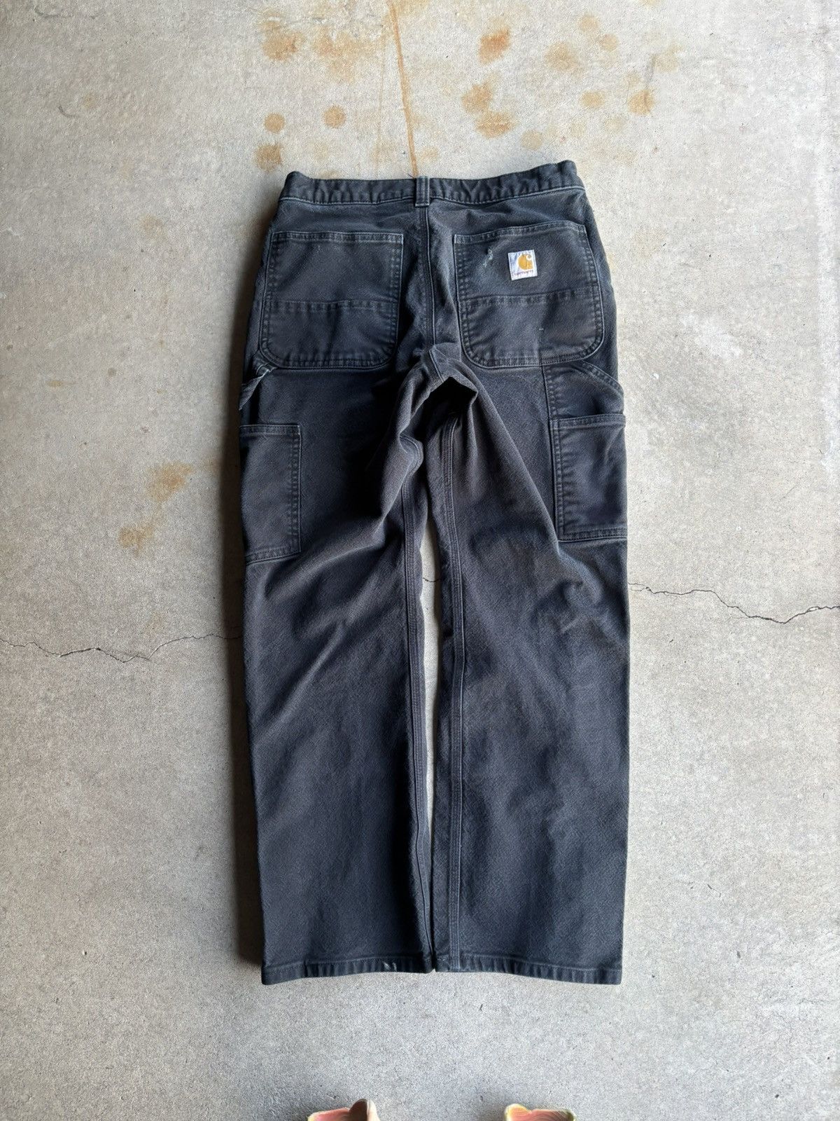 Carhartt × Vintage Crazy Faded Black Double Knee Carhartt Wide Leg Pants Size US 32 / EU 48 - 1 Thumbnail