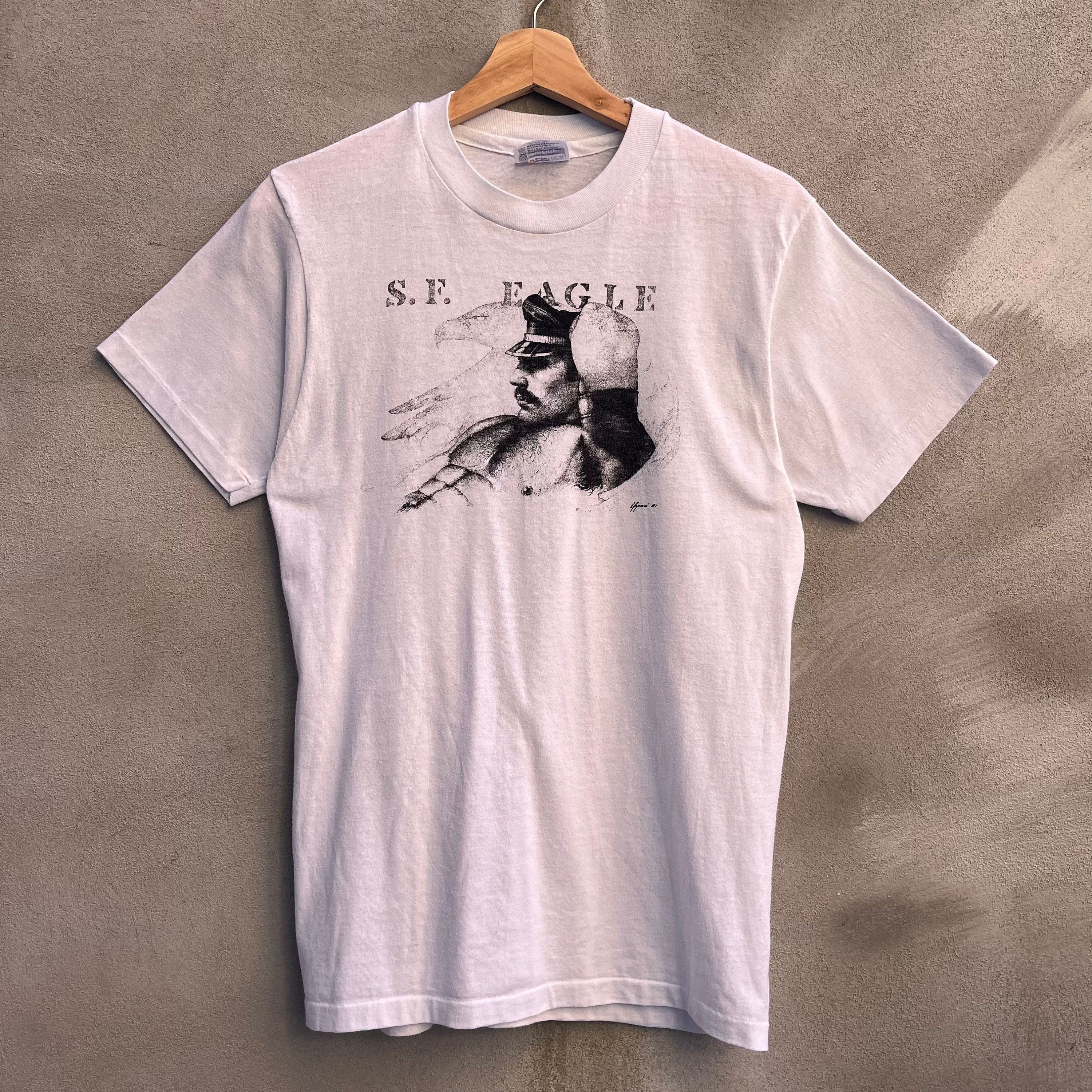 image of Made In USA x Vintage 80's Vintage S.f. Eagle Queer Bar T-Shirt in White, Men's (Size Medium)