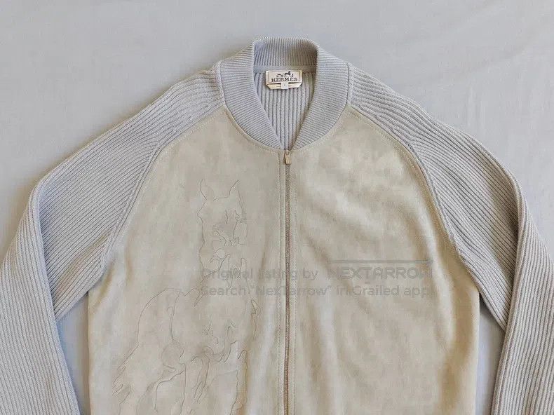 Hermes Hermes Leather jacket, suede goat leather and wool blend, Size US L / EU 52-54 / 3 - 2 Thumbnail
