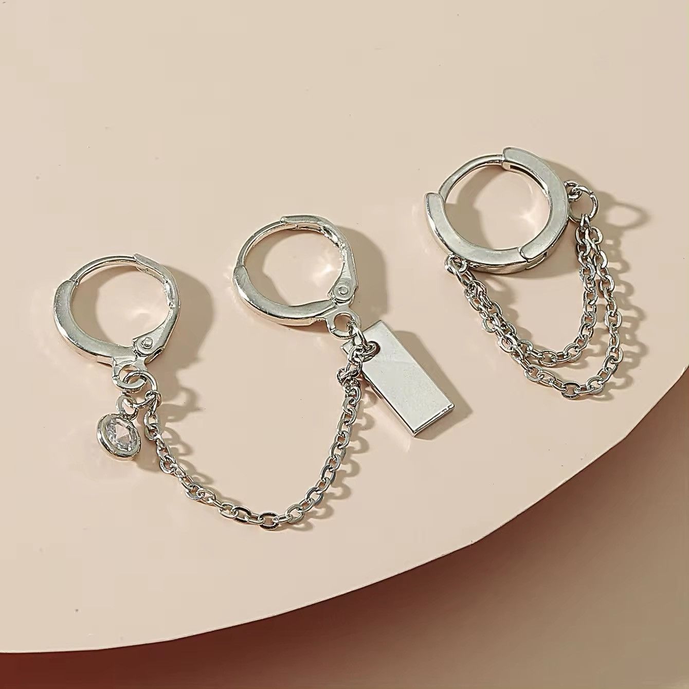 Jewelry 2pcs Square Tag Drop Earrings Size ONE SIZE - 3 Thumbnail