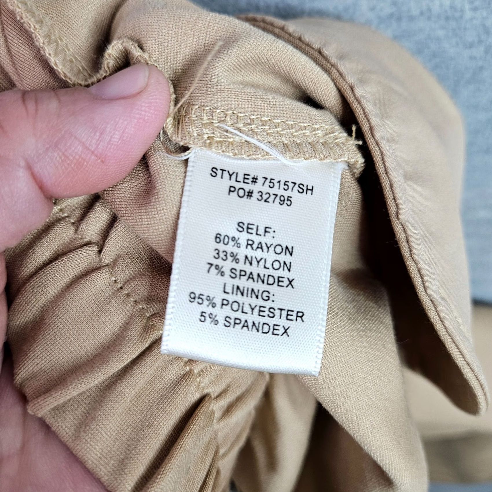 Vintage Petite Principle Pants Women Petite SP Beige Straight Leg Pull On Stretch Size 28" / US 6 / IT 42 - 5 Thumbnail