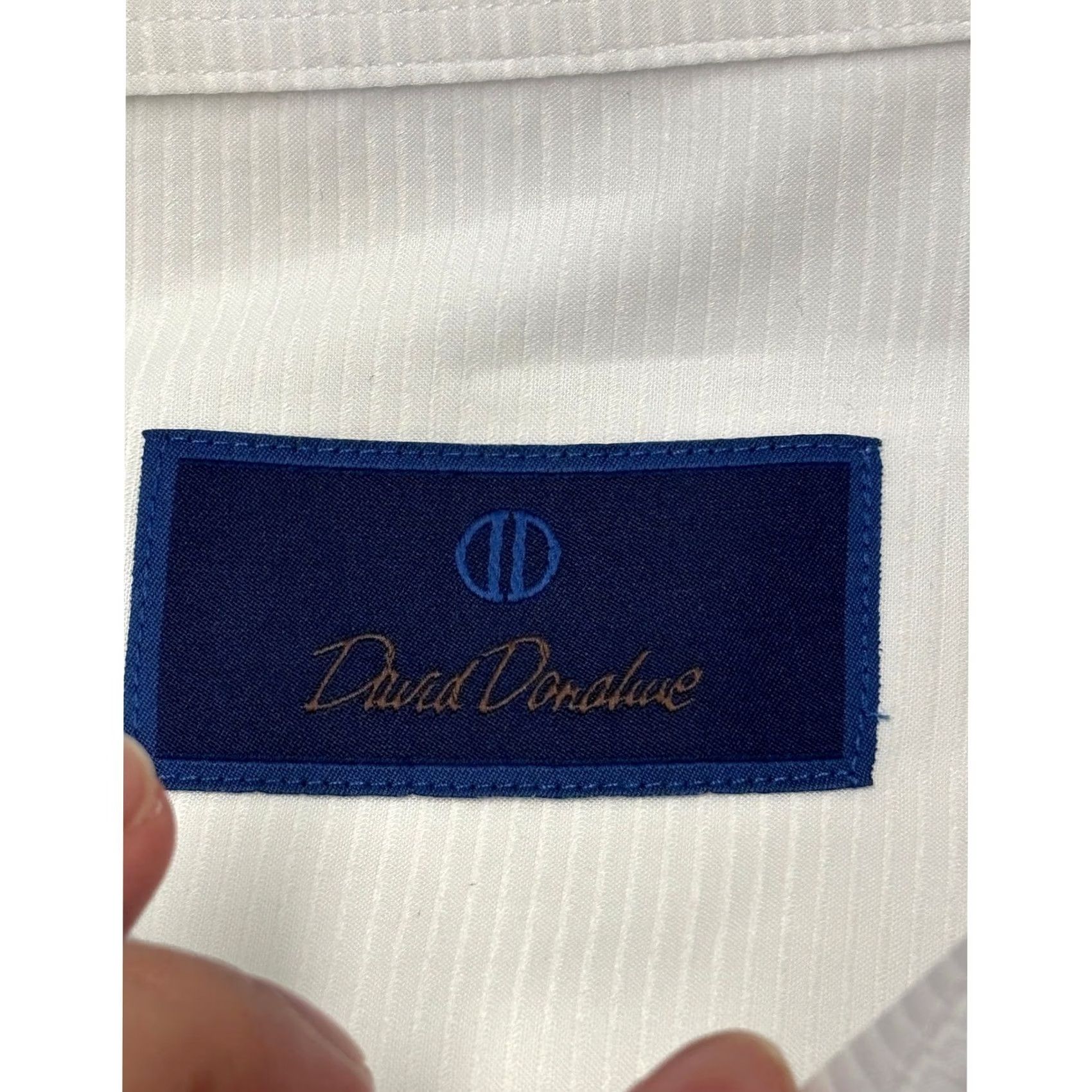 David Donahue David Donahue Mens White Ribbed Cotton Dress Shirt French Cuff 17 32/33 Dress Shirt Mens White Ribbed Cotton French Cuff 17 32/33 Size 46R - 4 Thumbnail
