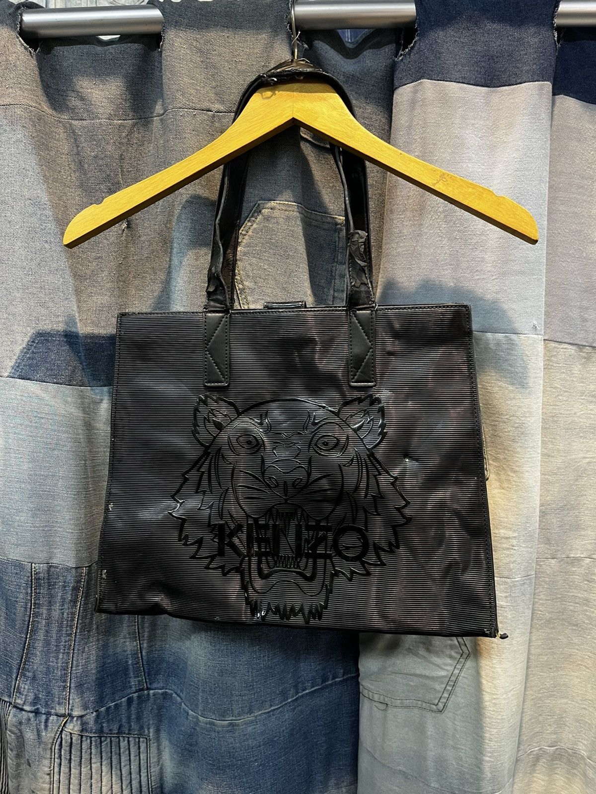Kenzo Tiger Metallic Tote Bag in Black, Women's