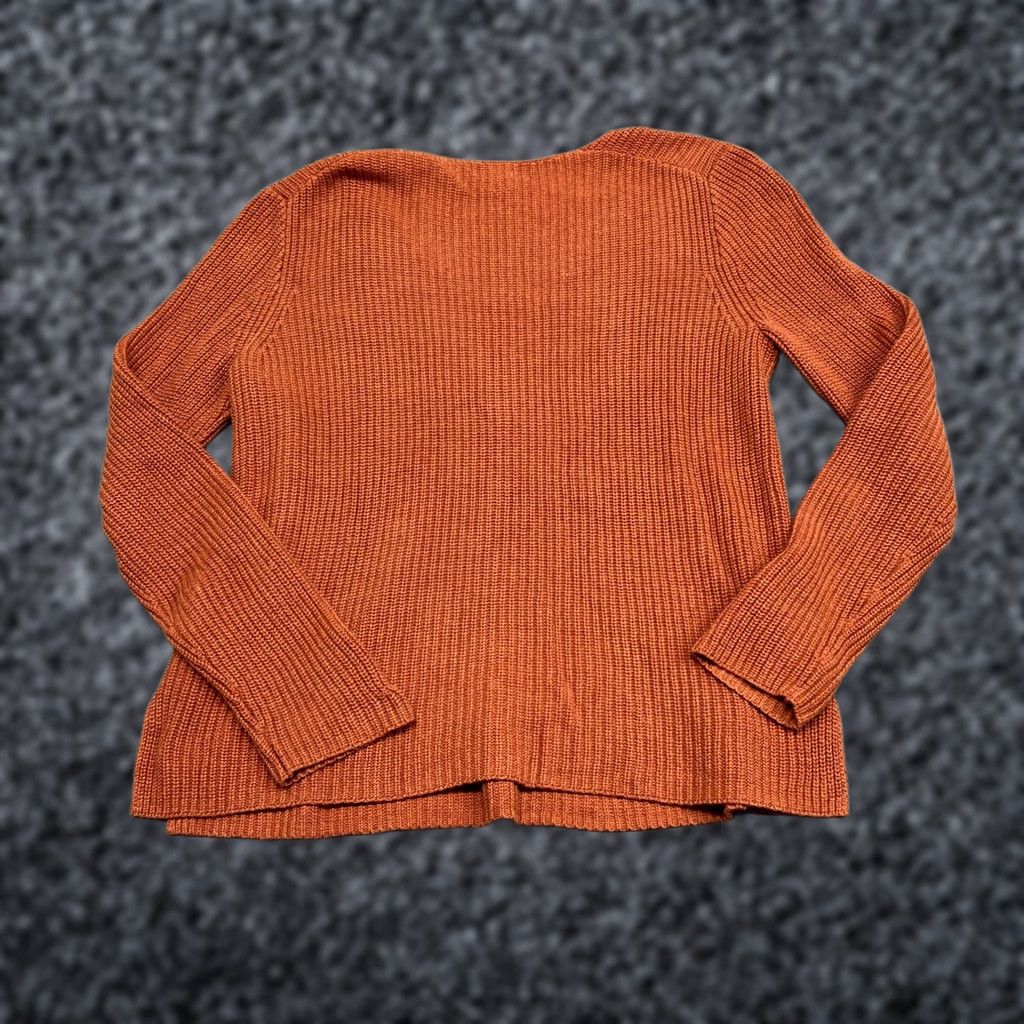 Vintage J.CREW Mercantile Sweater Womens M Orange Cotton V-Neck Chunky Knit Pullover Sweater Size M / US 6-8 / IT 42-44 - 1 Thumbnail