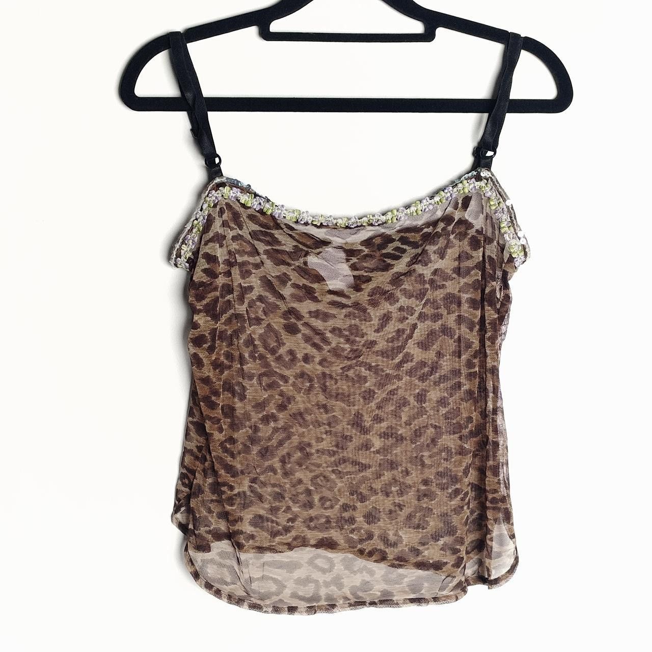 Dolce & Gabbana × Vintage 90s D&G sheer mesh leopard cami