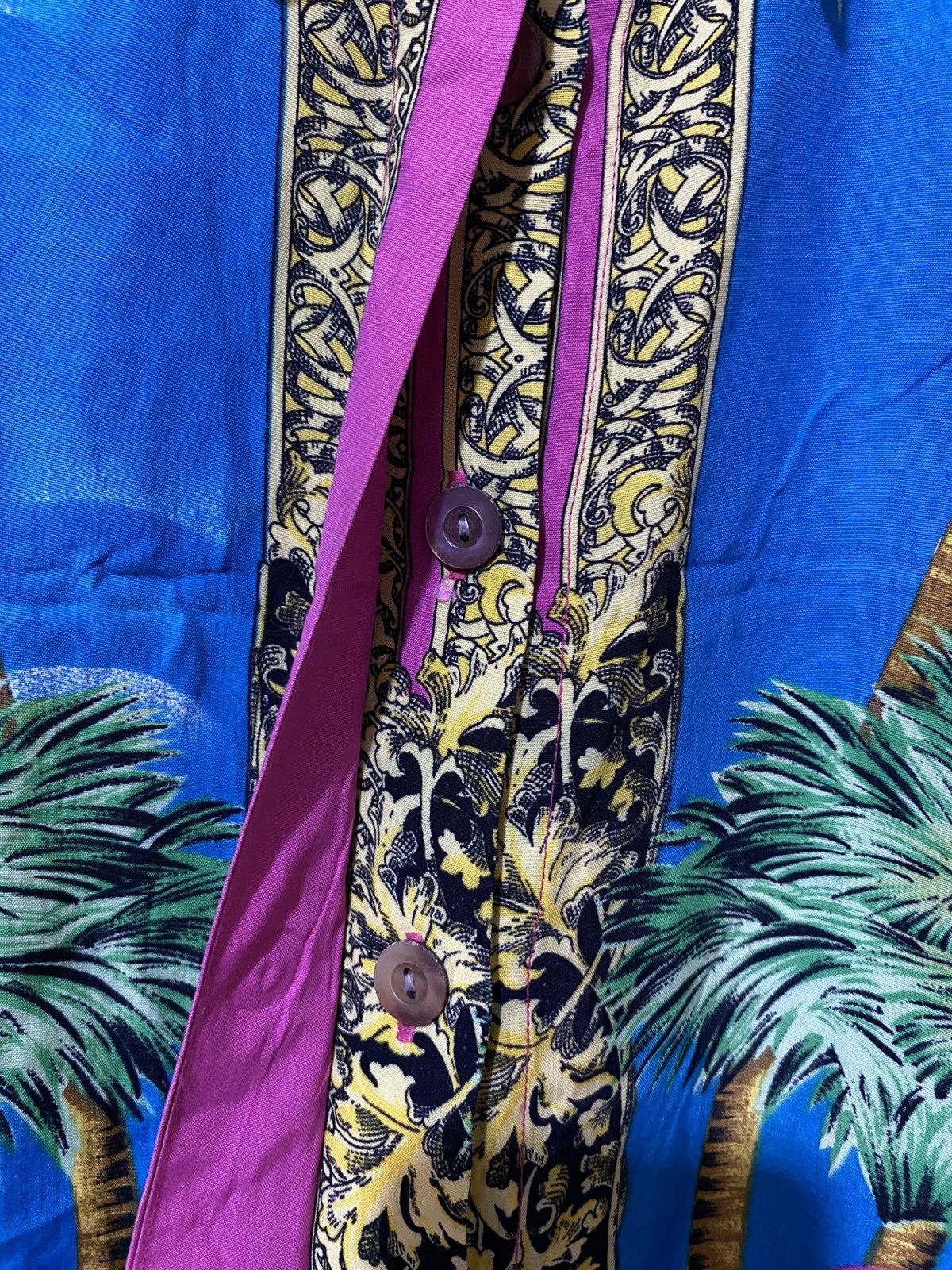 Other 90s Rare Mondi Boroque Silk Shirt Like Versace Size L / US 10 / IT 46 - 7 Thumbnail