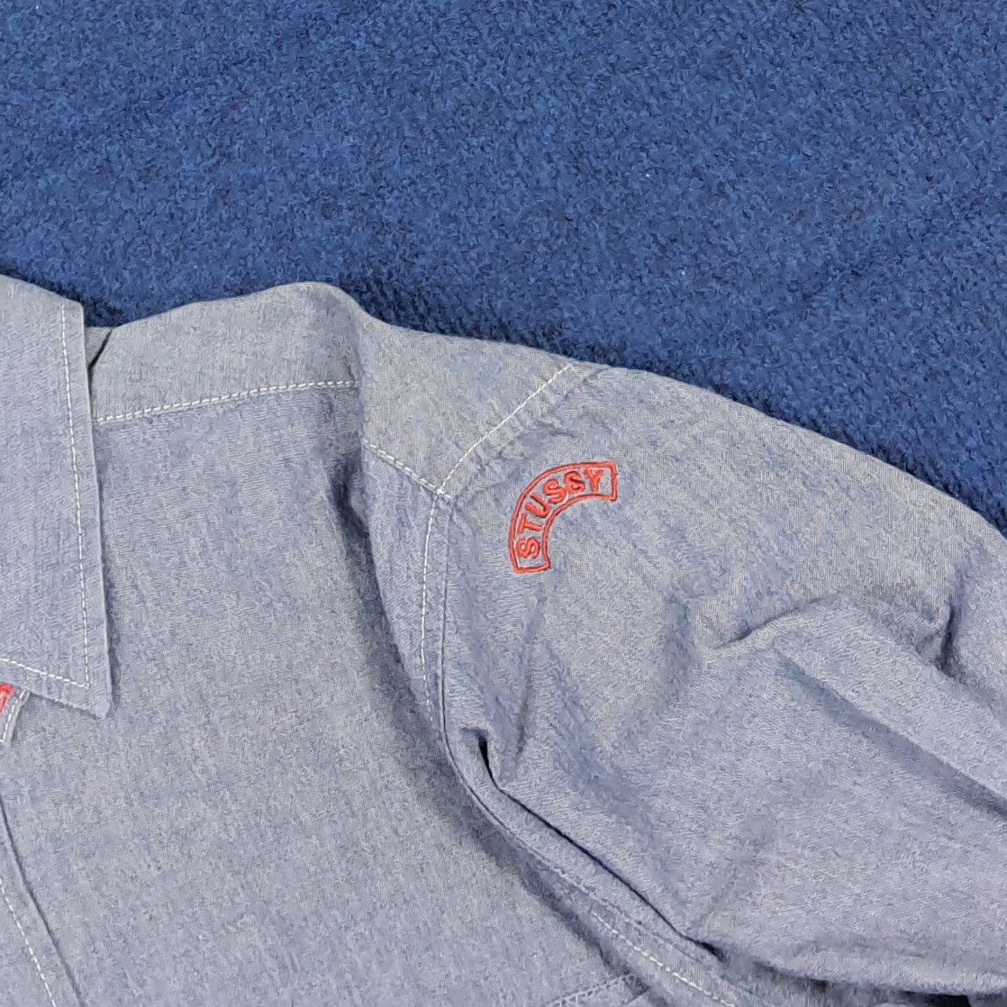 Stussy Vintage Stussy Blue Denim Style Button Up Shirt C294N24 Size US L / EU 52-54 / 3 - 5 Thumbnail