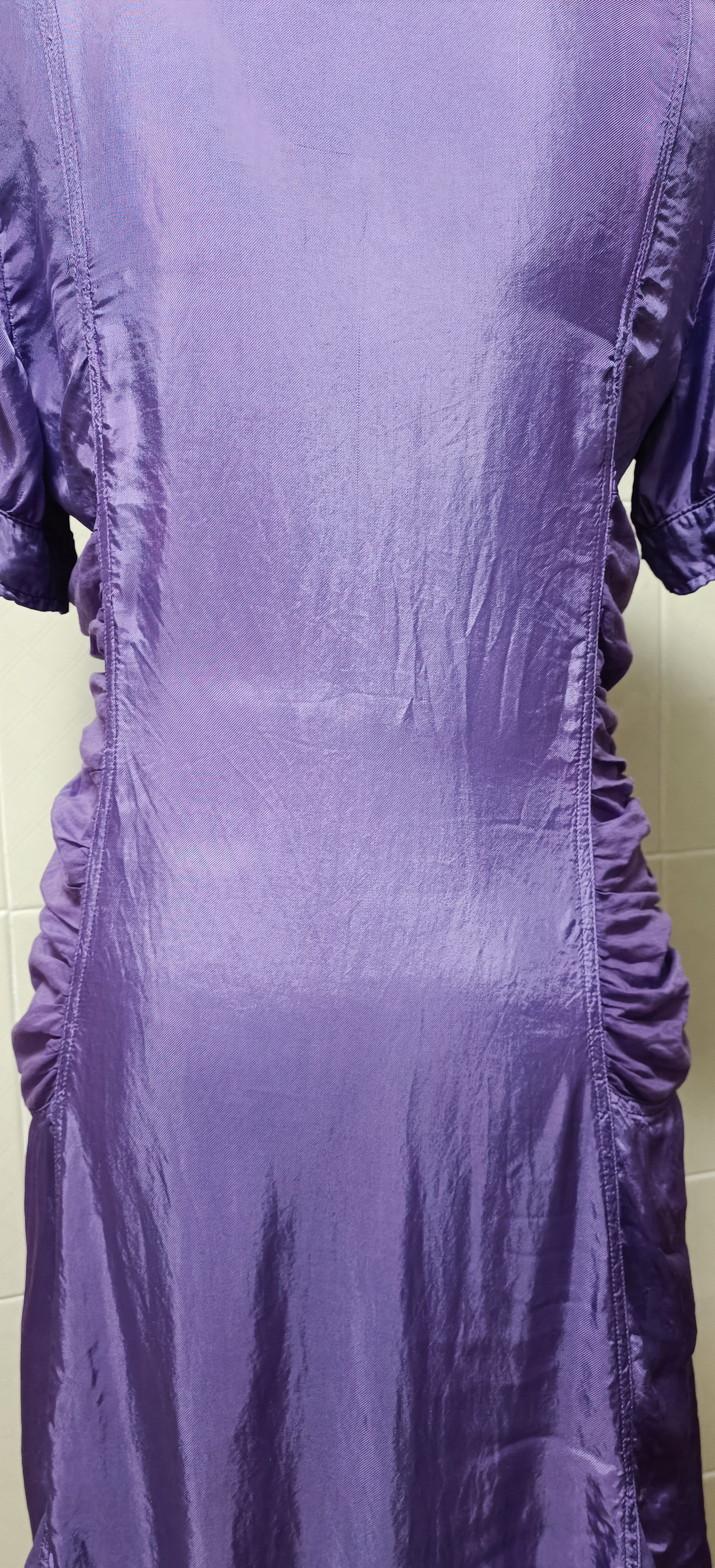 Jean Paul Gaultier Purple satin dress, with draped material Size M / US 6-8 / IT 42-44 - 18 Thumbnail