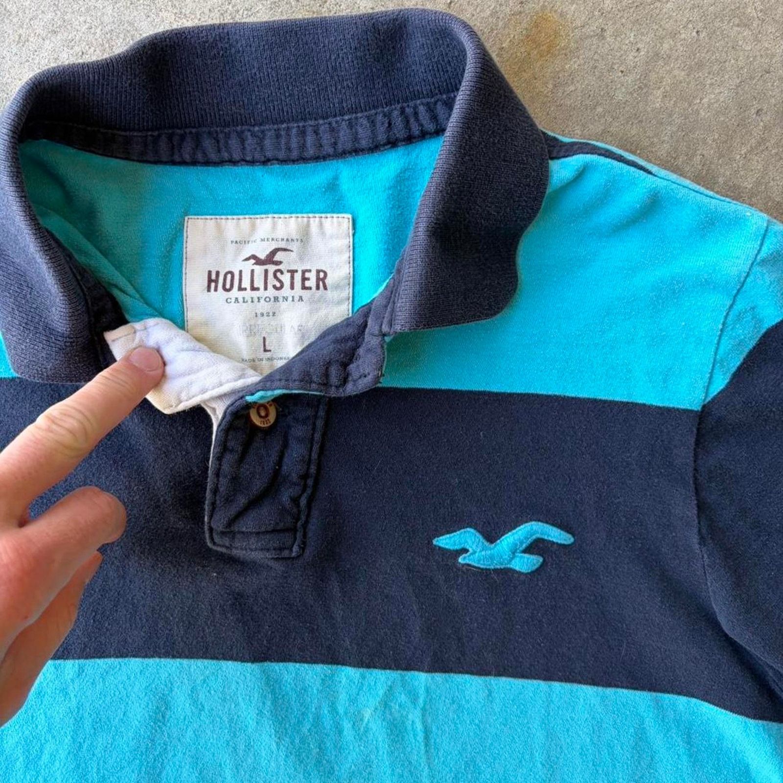 Hollister 2000s hollister striped surf polo Size US L / EU 52-54 / 3 - 2 Thumbnail