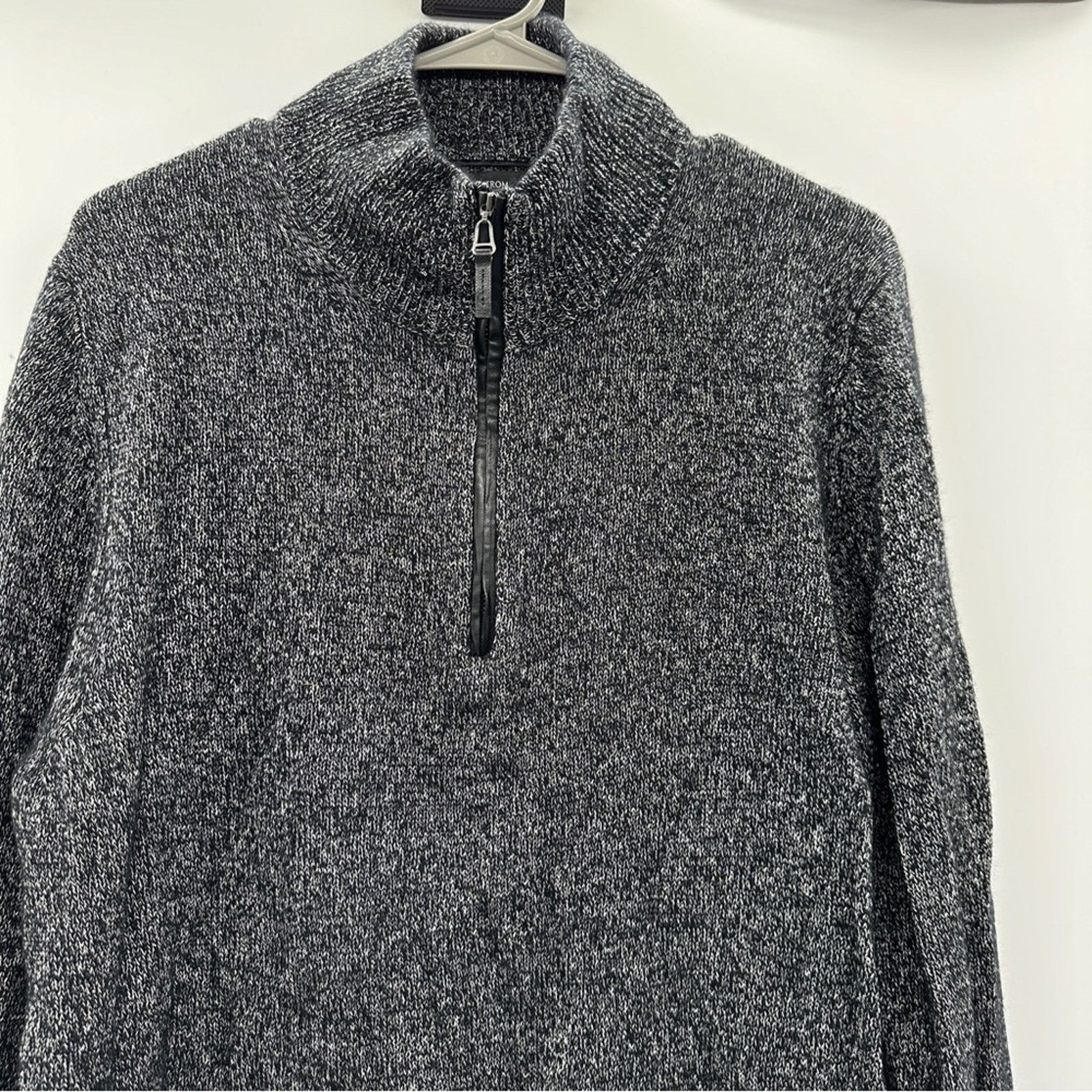 Nordstrom Nordstrom Black & White Cashmere Silk Long Sleeve Sweater Size US L / EU 52-54 / 3 - 2 Thumbnail