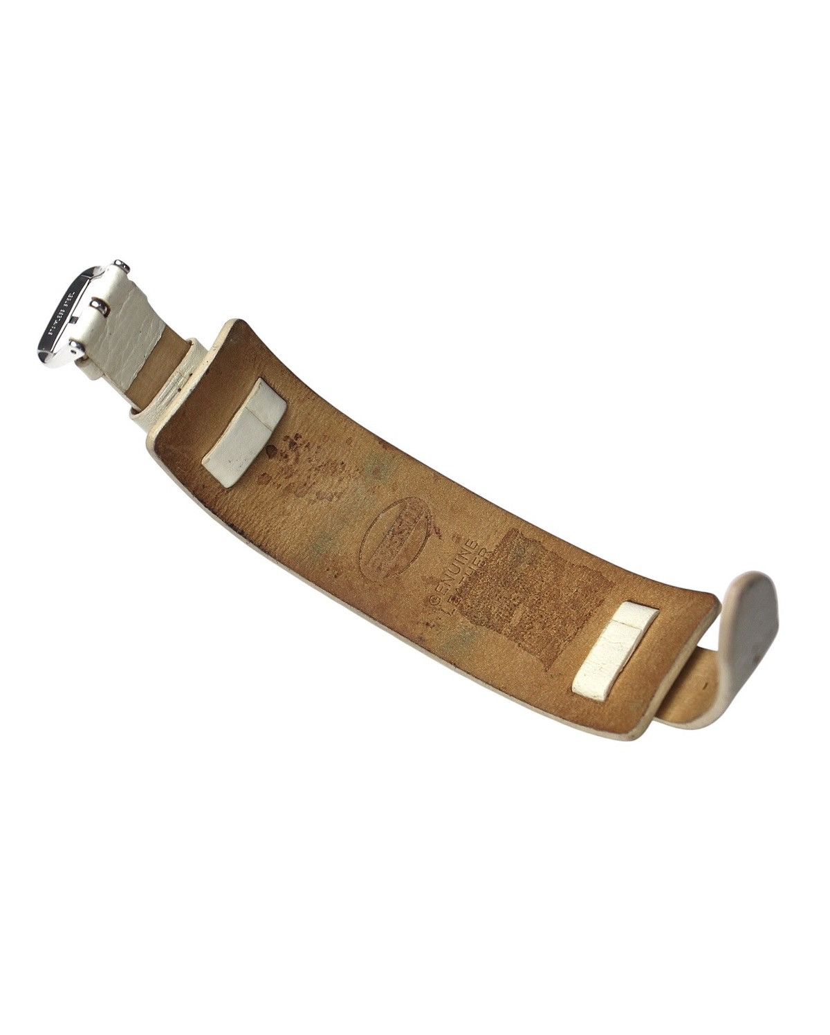 Vintage 2000S FOSSIL OFF-WHITE WIDE LEATHER BAND WATCH Size ONE SIZE - 8 Thumbnail
