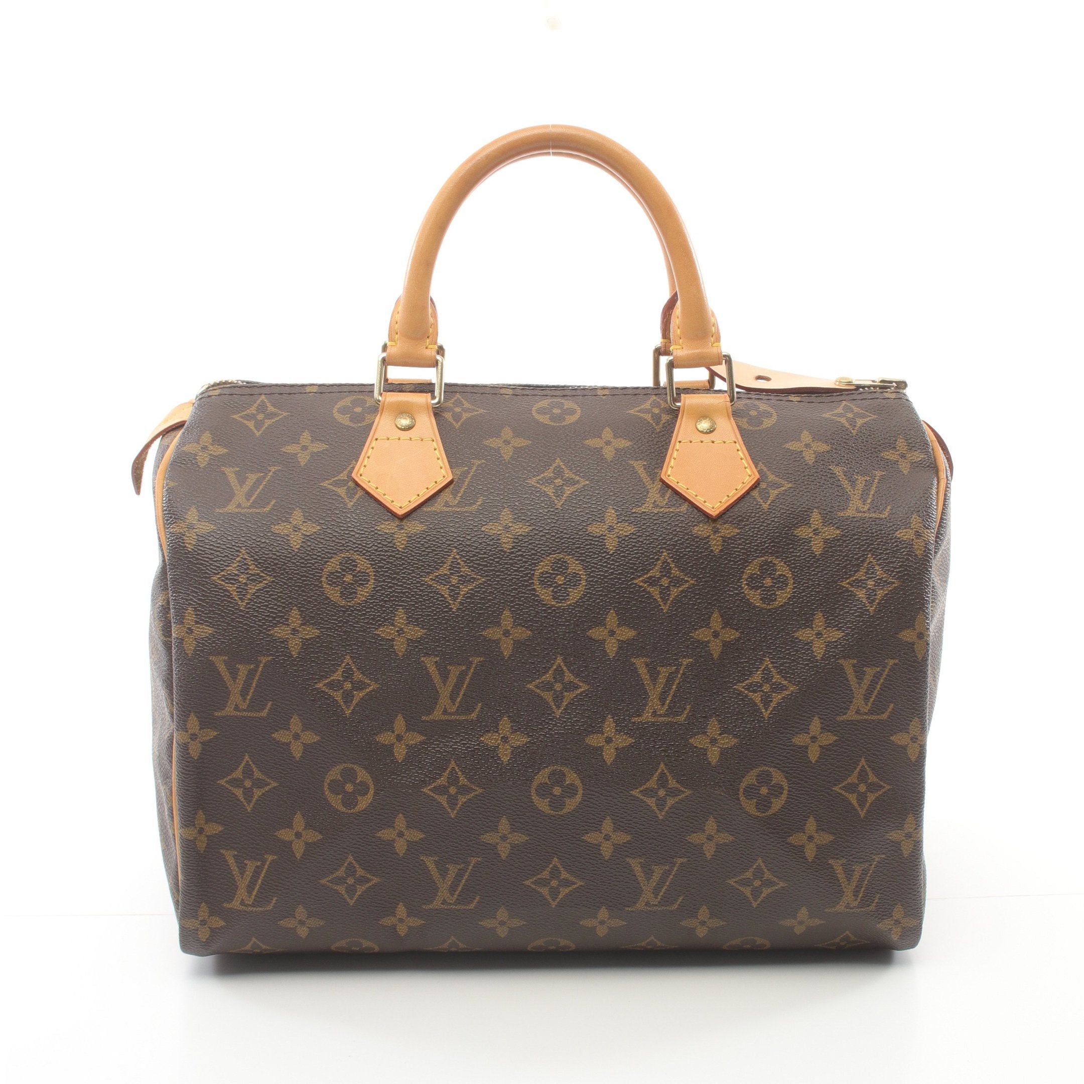 Louis Vuitton Speedy 30 Monogram Handbag Leather Brown