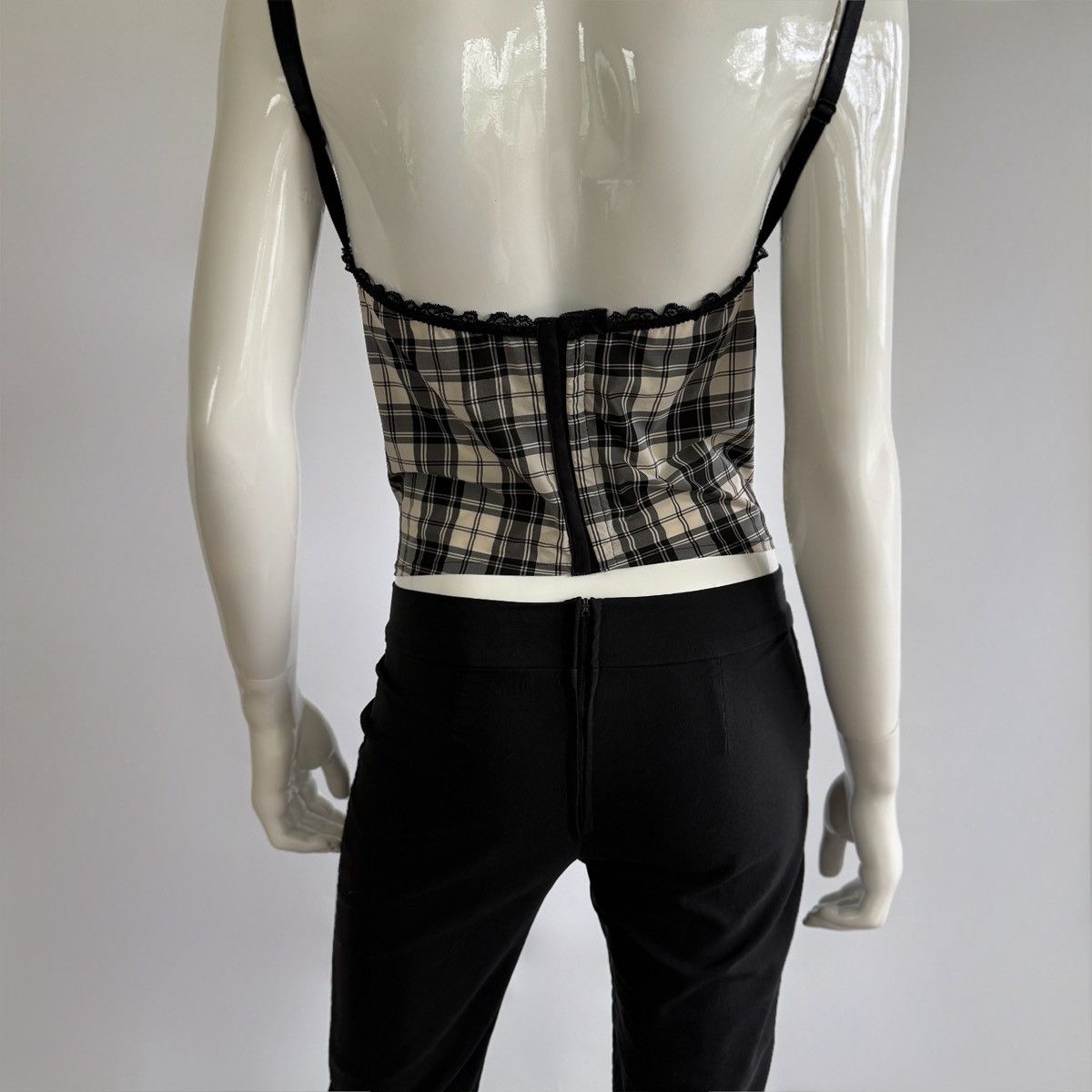 Blumarine Archival Vntg 00s Blugirl Blumarine Plaid Lace Bustier Top Size S / US 4 / IT 40 - 7 Thumbnail