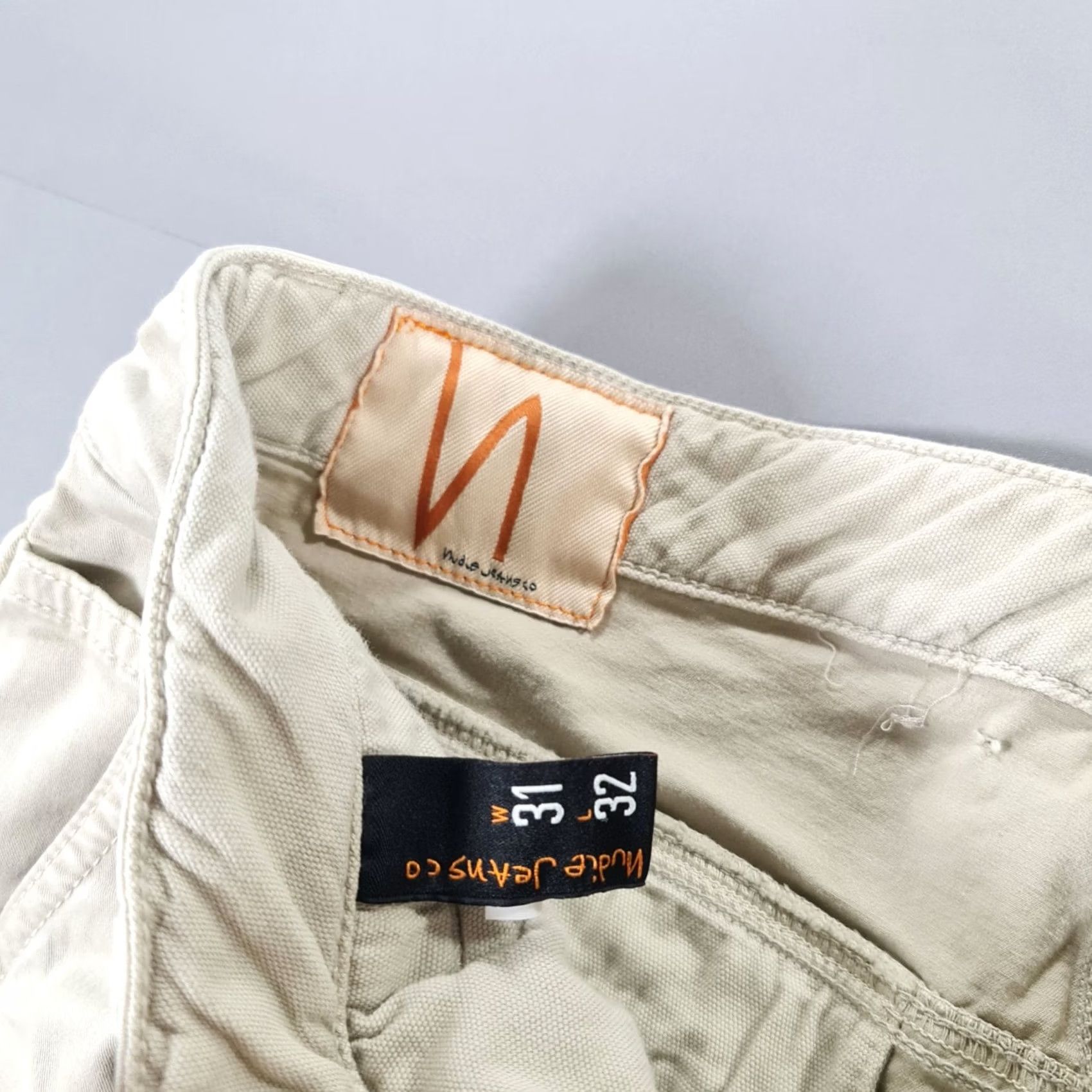 Nudie Jeans Nudie Jeans Mens Chino Trousers Beige W31 L32 Slim Adam Stretch Pants Size US 31 - 4 Thumbnail