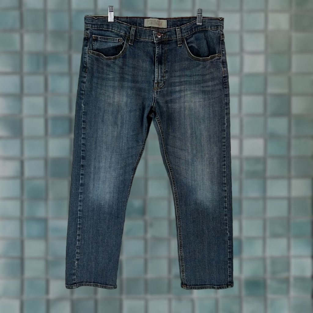 Wrangler Wrangler Jeans Mens Flat Front Straight Leg Blue Slim Denim 36X30 Regular 5-Pocket Denim Jeans Mens Size US 36 / EU 52 - 1 Thumbnail
