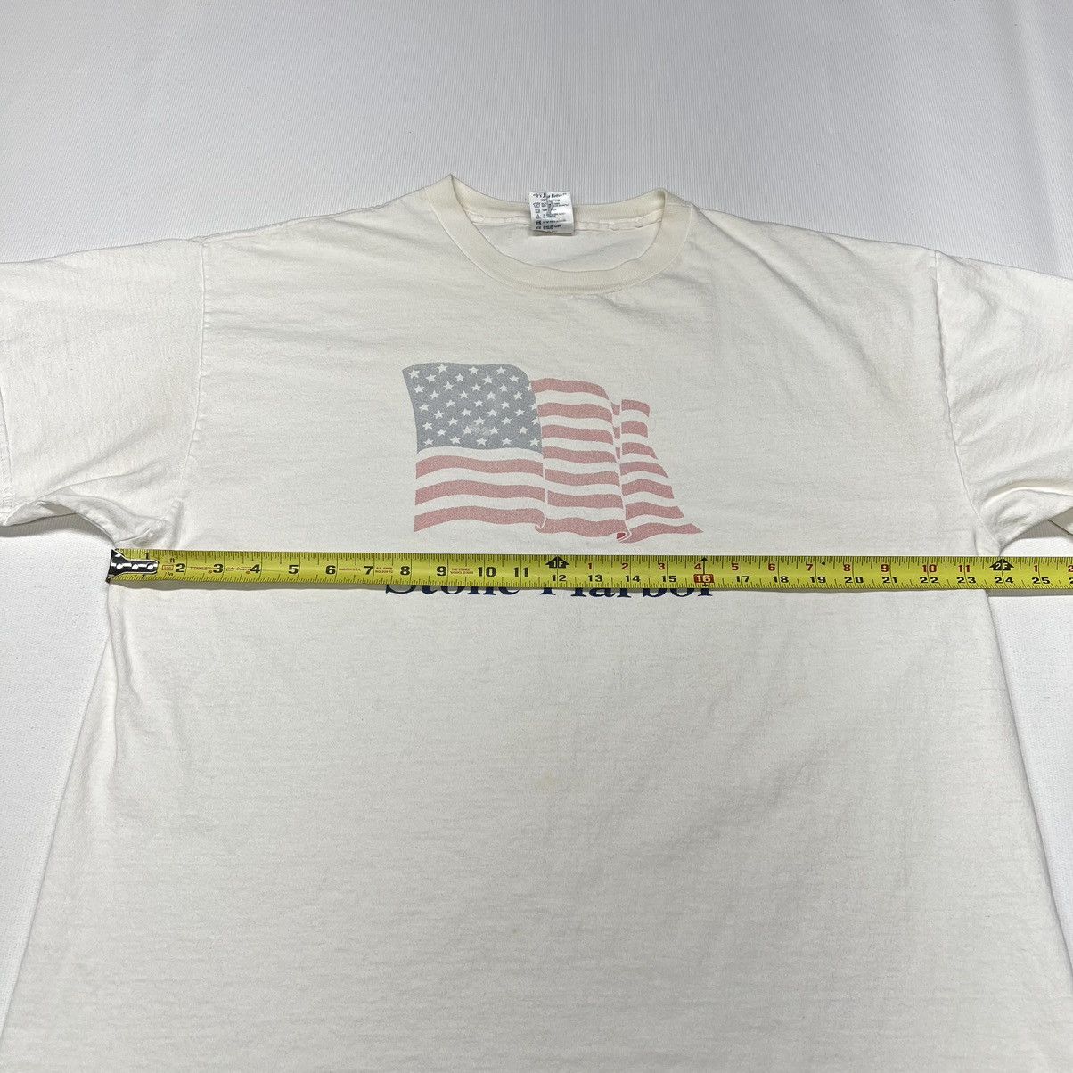 Delta × Vintage VTG Stone Harbor Tee Shirt White American Flag New Jersey Size US XL / EU 56 / 4 - 19 Thumbnail