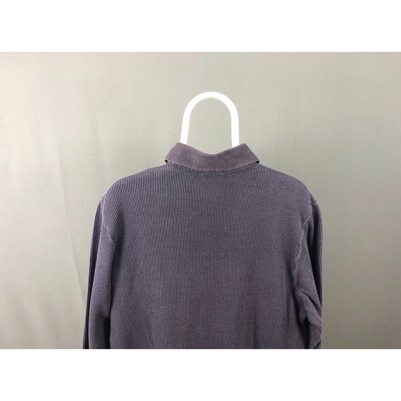 Vintage Boneville Polo Shirt Long Sleeve Dark Blue Men's Cotton Ribbed Texture Classic Size US M / EU 48-50 / 2 - 4 Thumbnail