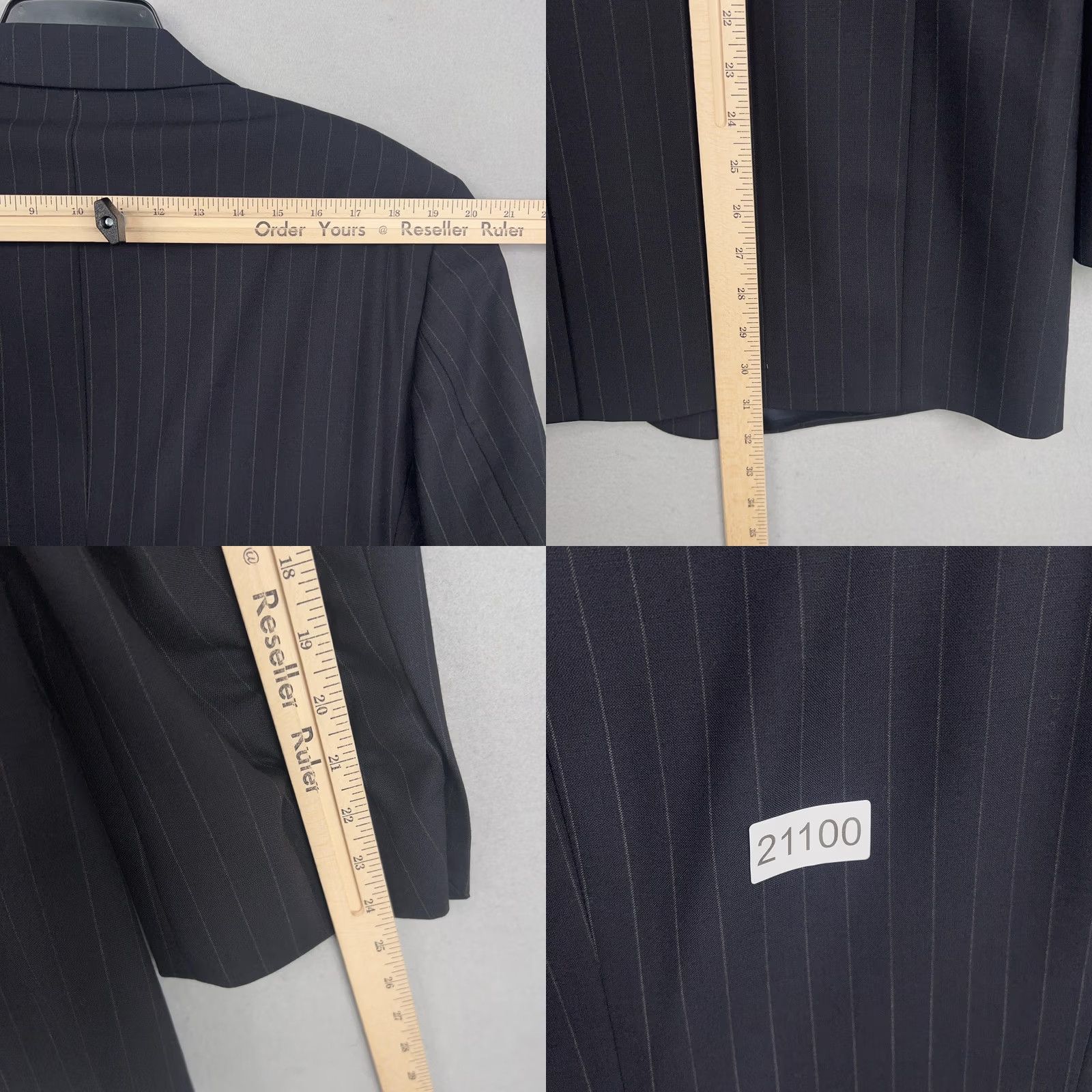 Brooks Brothers Brooks Brothers Jacket Mens 44R Pinstripe Wool Stretch Two Button Notch Blazer Size 44R - 9 Thumbnail