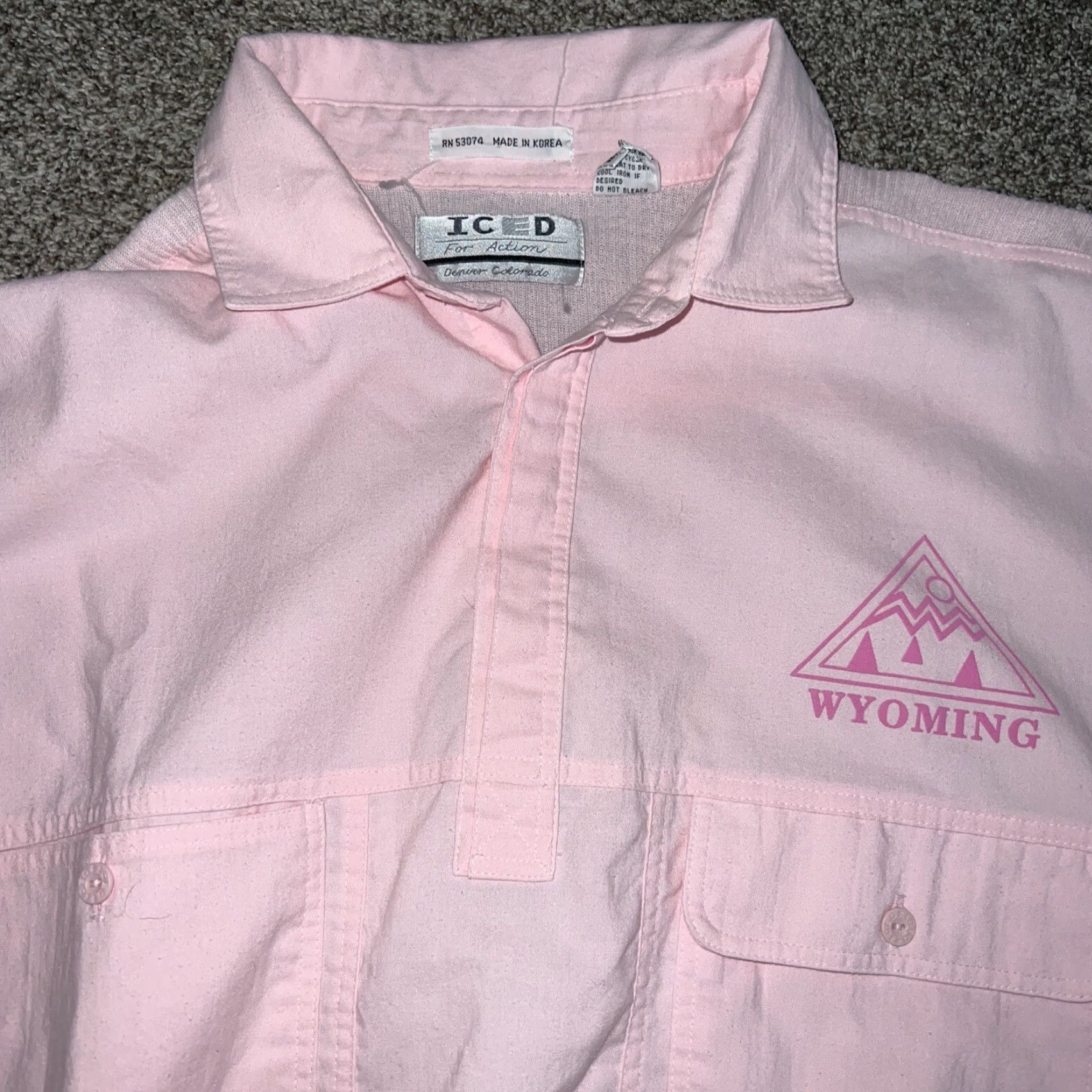 Pinko VTG Iced For Action RN 53074 Pink Half Button Up Shirt Mens Size L Shirt Mens Pink VTG Iced For Action RN 53074 Half Button Up Shirt L Pink Mens Size US L / EU 52-54 / 3 - 2 Thumbnail