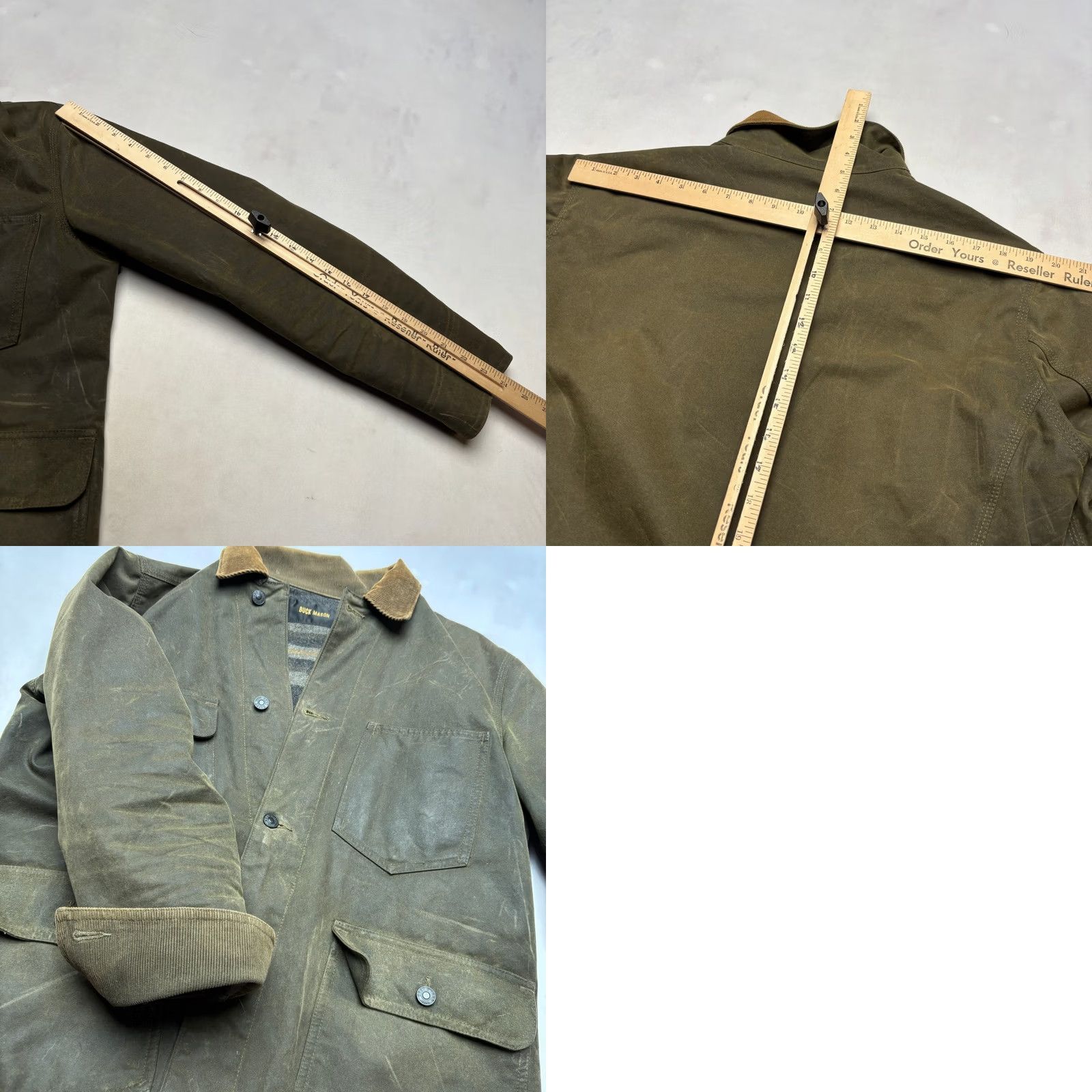 Buck Mason Buck Mason Highland Jacket Dry Waxed Canvas Wool Lined Men M Green Wool Lined Jacket Size US M / EU 48-50 / 2 - 9 Thumbnail