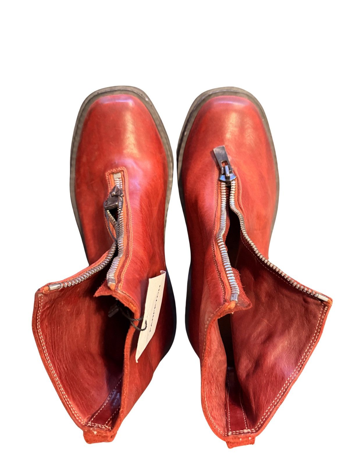 Guidi Guidi Front Zip Leather Boots – Red – Size 41 – New With Tag Size US 8 / EU 41 - 1 Thumbnail