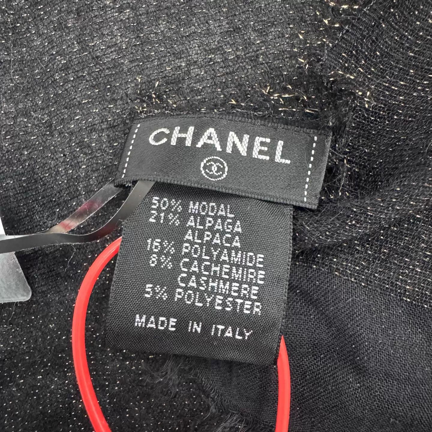 Chanel Chanel Black Gold CC Embroidery Lurex Oversized Scarf 99 New Size ONE SIZE - 4 Thumbnail