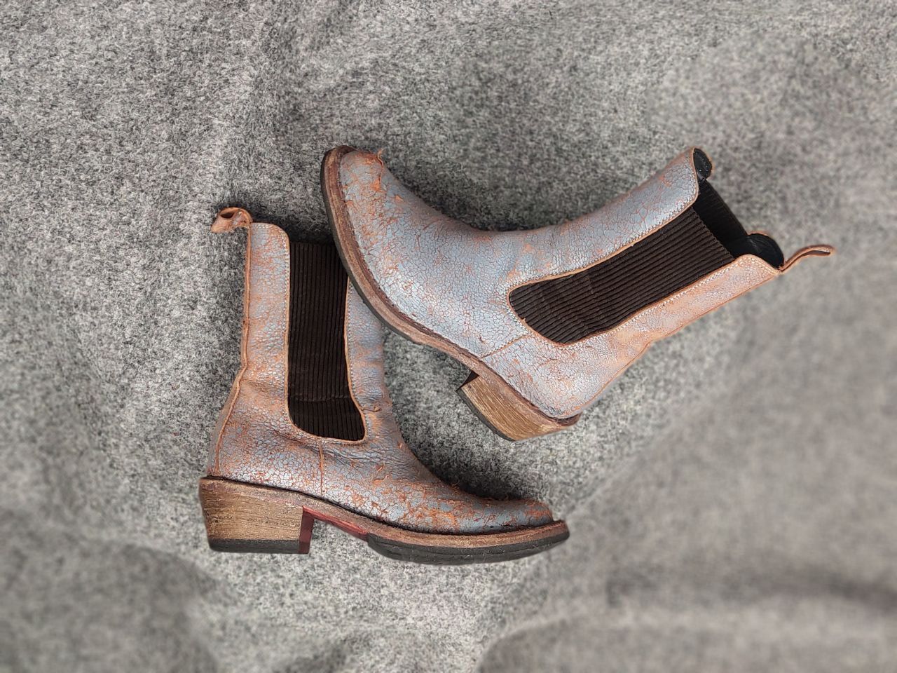 MoMA Moma Italy Design crackle aged western leather pull on boots Size US 5 / IT 35 - 15 Thumbnail
