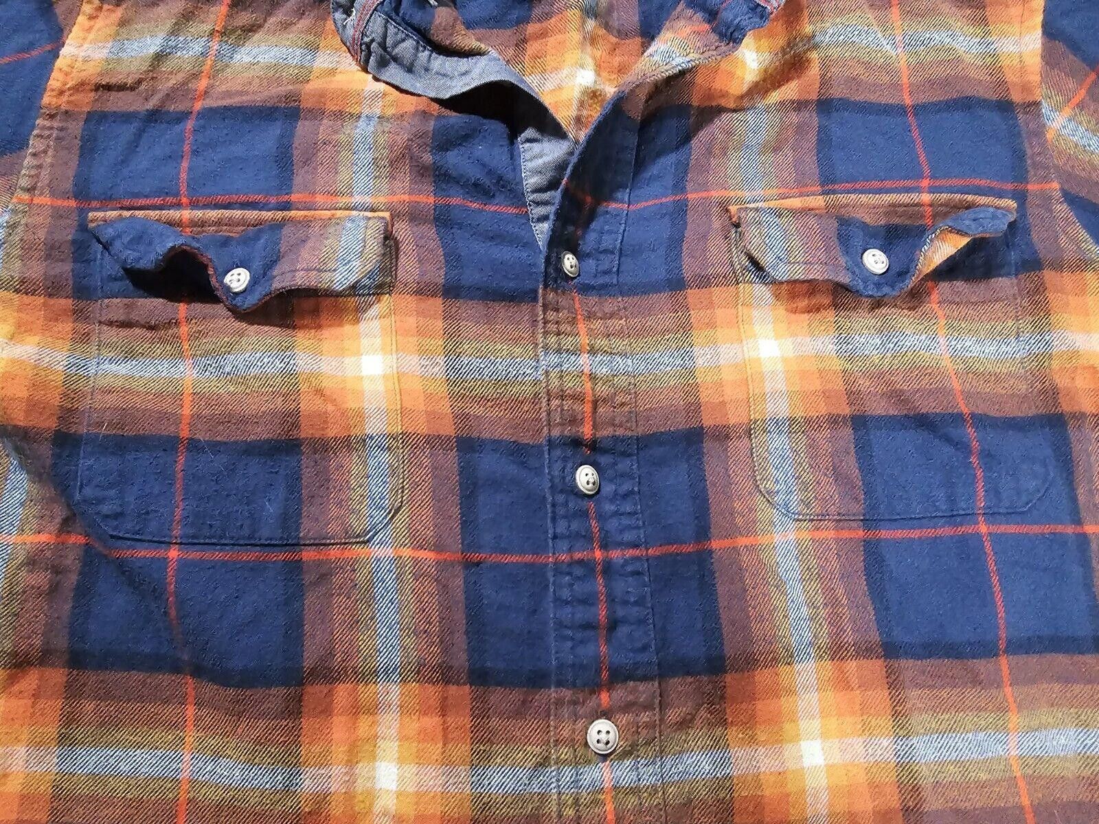 Nautica Nautica Long Sleeve Button Up Flannel Shirt Orange Blue M Size US M / EU 48-50 / 2 - 2 Thumbnail