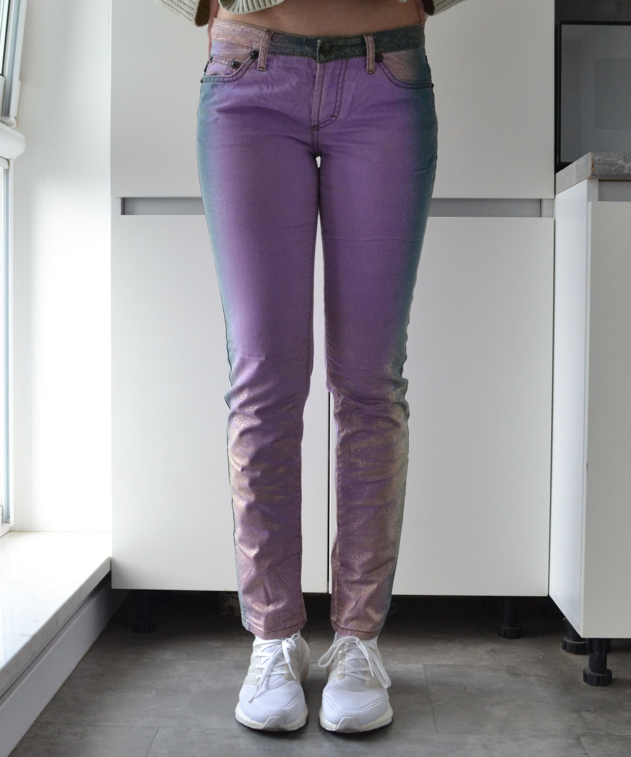 Just Cavalli Roberto Cavalli Jeans Pants Printed y2k Print 90s Purple Size 28" / US 6 / IT 42 - 2 Thumbnail
