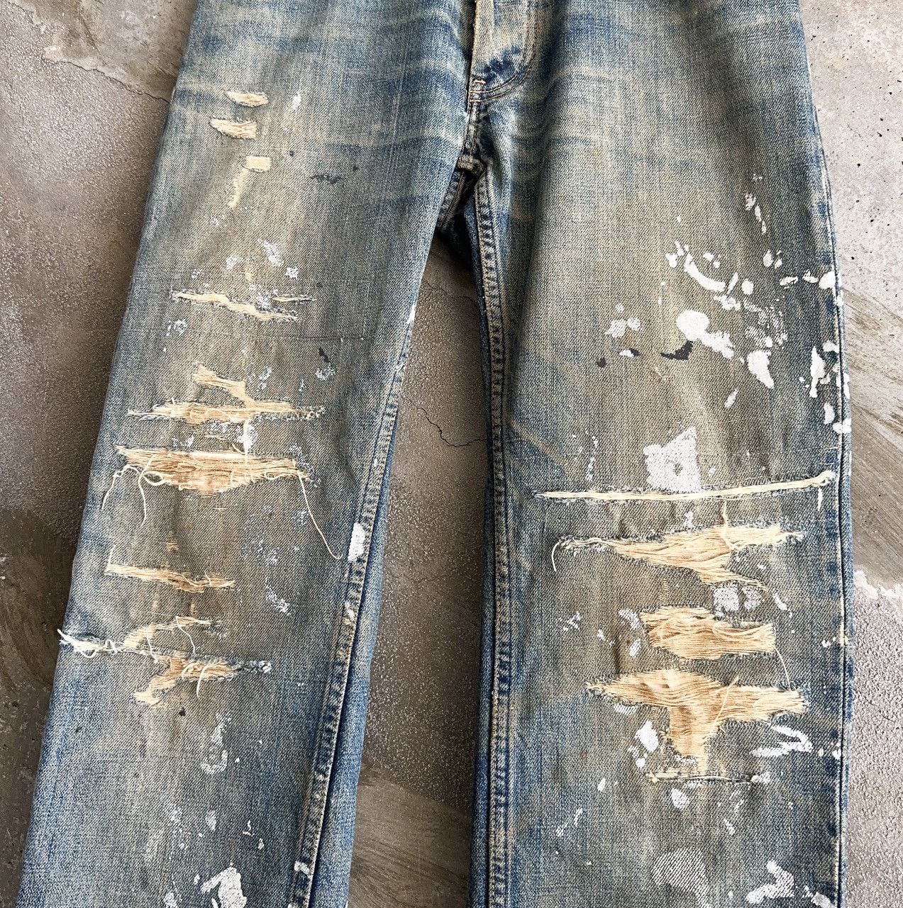 Helmut Lang THRASHED 1998 Painter Denim Size US 31 - 2 Thumbnail