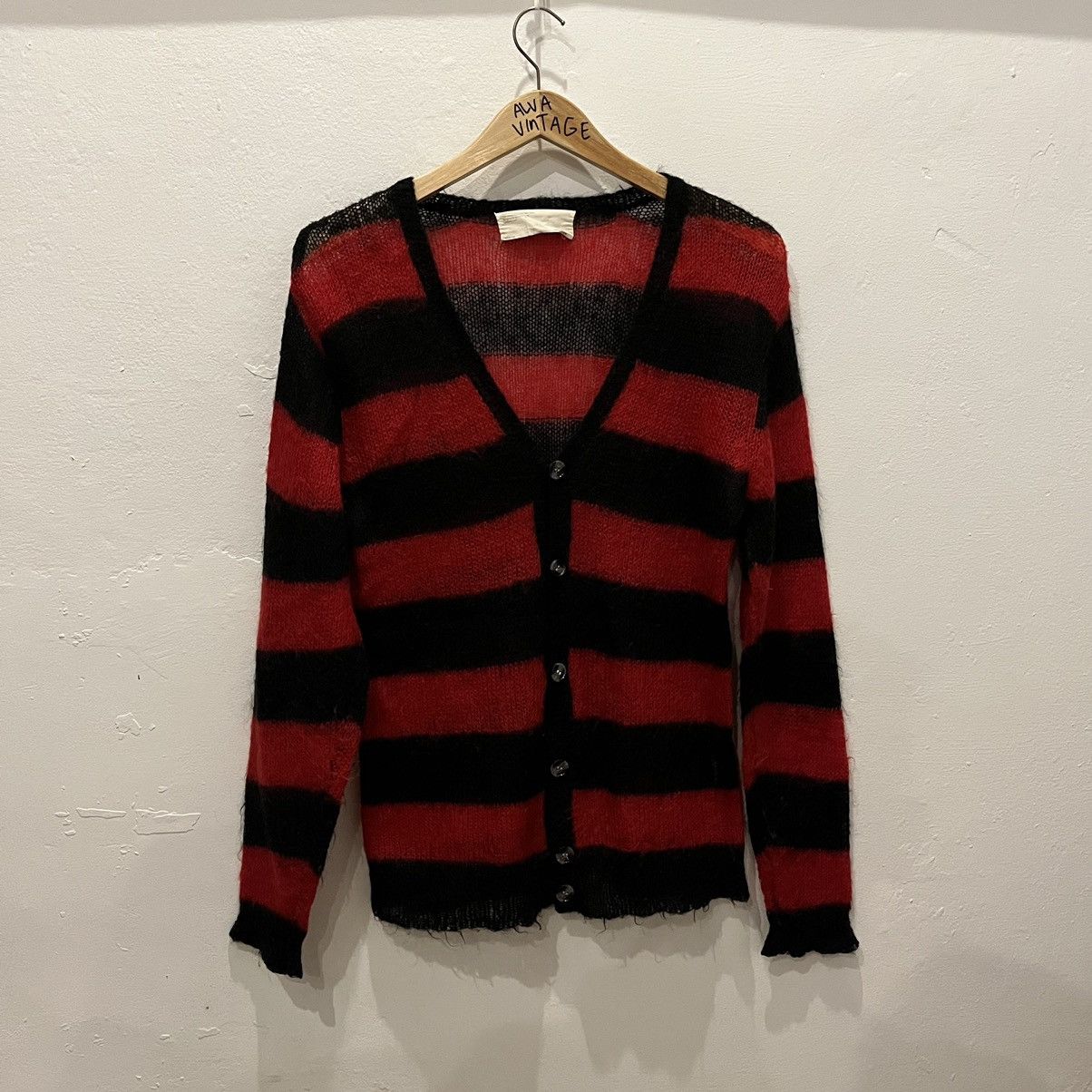image of Rock Band Like A Kurt Cobain Knitwear Cardigans Grunge Style in Red/Black, Men's (Size Medium)