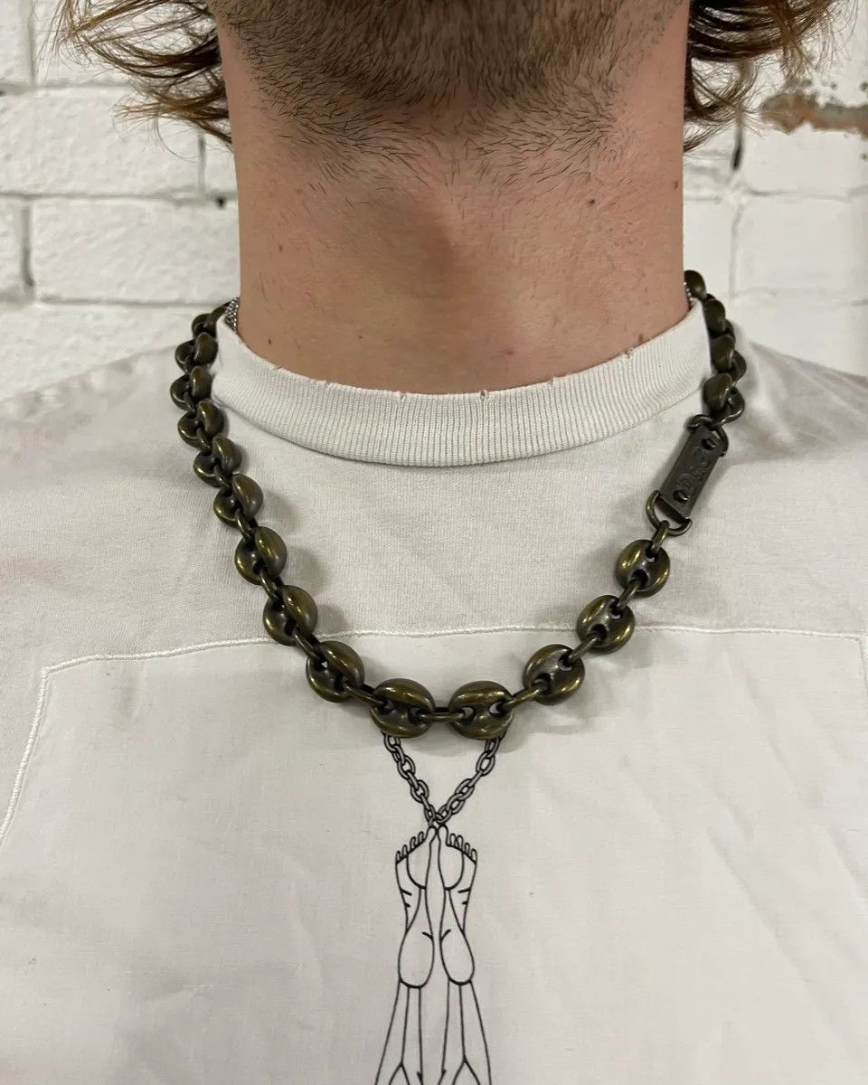 Dolce & Gabbana 2000s Dolce & Gabbana Bronze Coffee Beans Cuban Link Necklace Size ONE SIZE - 2 Thumbnail