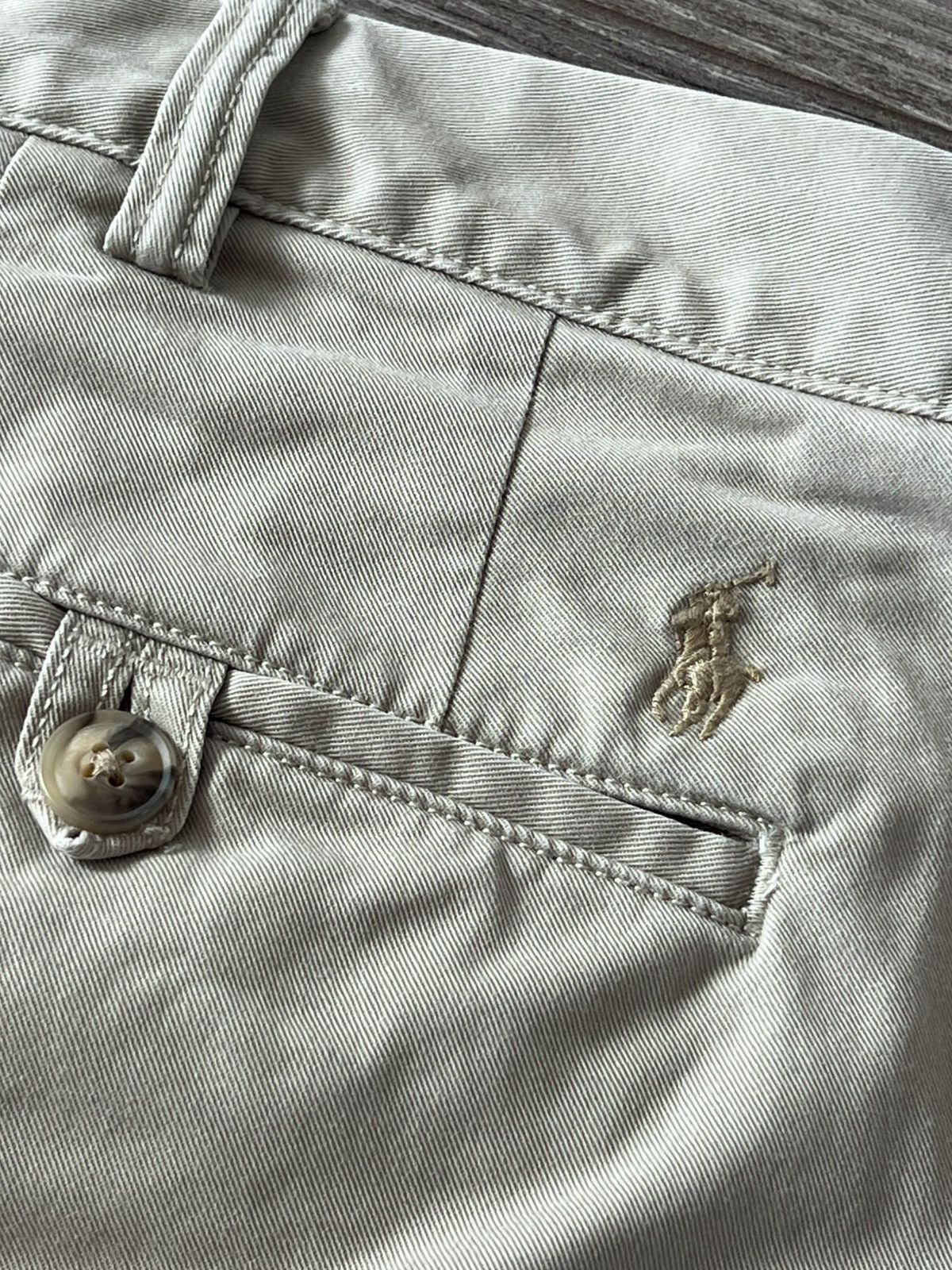 Polo Ralph Lauren × Ralph Lauren Polo Ralph Lauren Stretch Slim Fit Twill Beige Logo Shorts Size US 38 / EU 54 - 11 Thumbnail