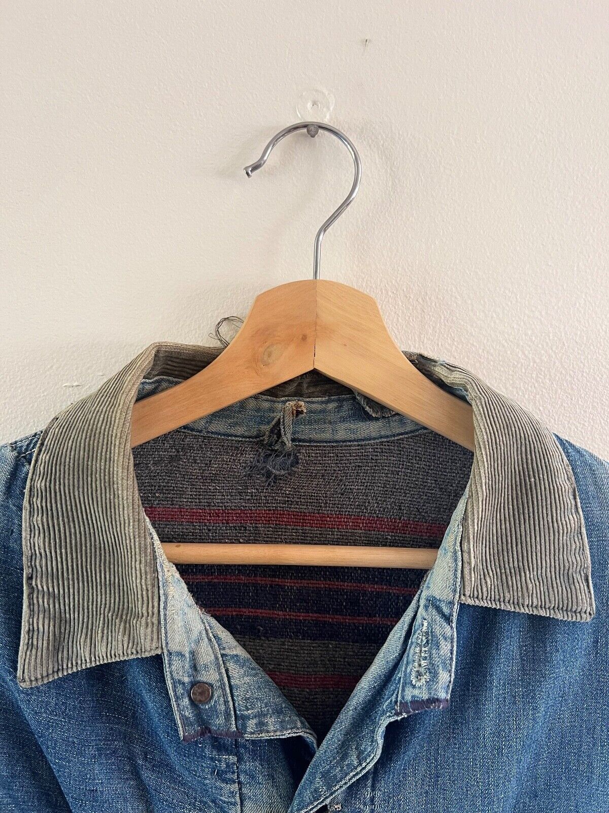 Vintage VTG BLANKET LINED DENIM CHORE JACKET Workwear USA Indigo Size US L / EU 52-54 / 3 - 3 Thumbnail