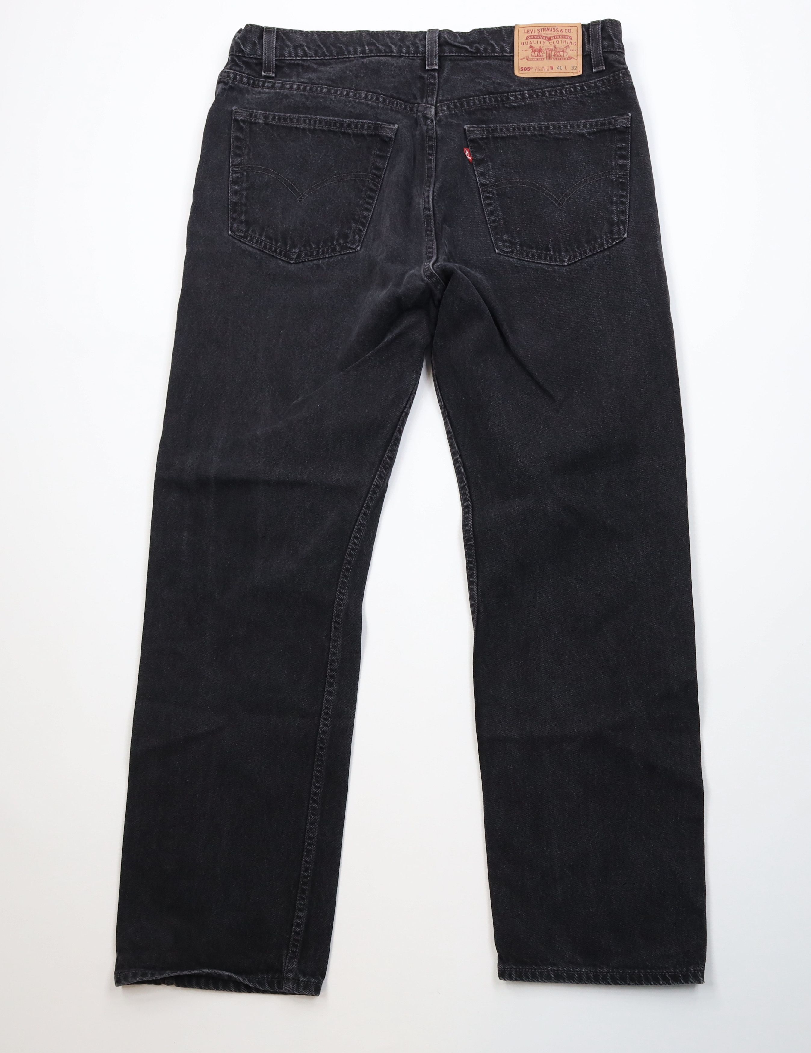 Levi's Vintage 90s Levis 505 Fit Straight Leg Denim Jeans Black Size US 40 / EU 56 - 10 Thumbnail