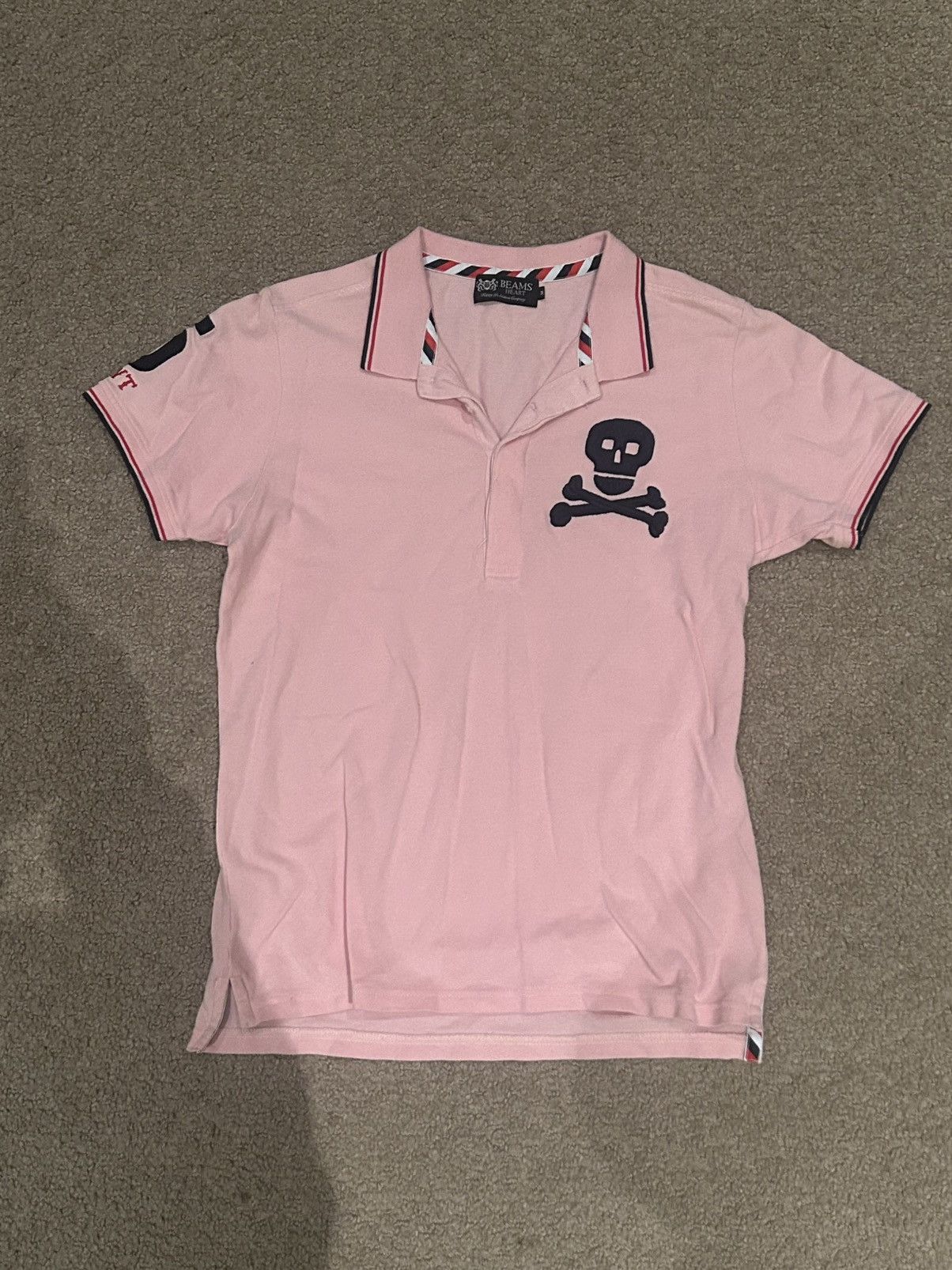 Beams heart beams plus japanese skull polo