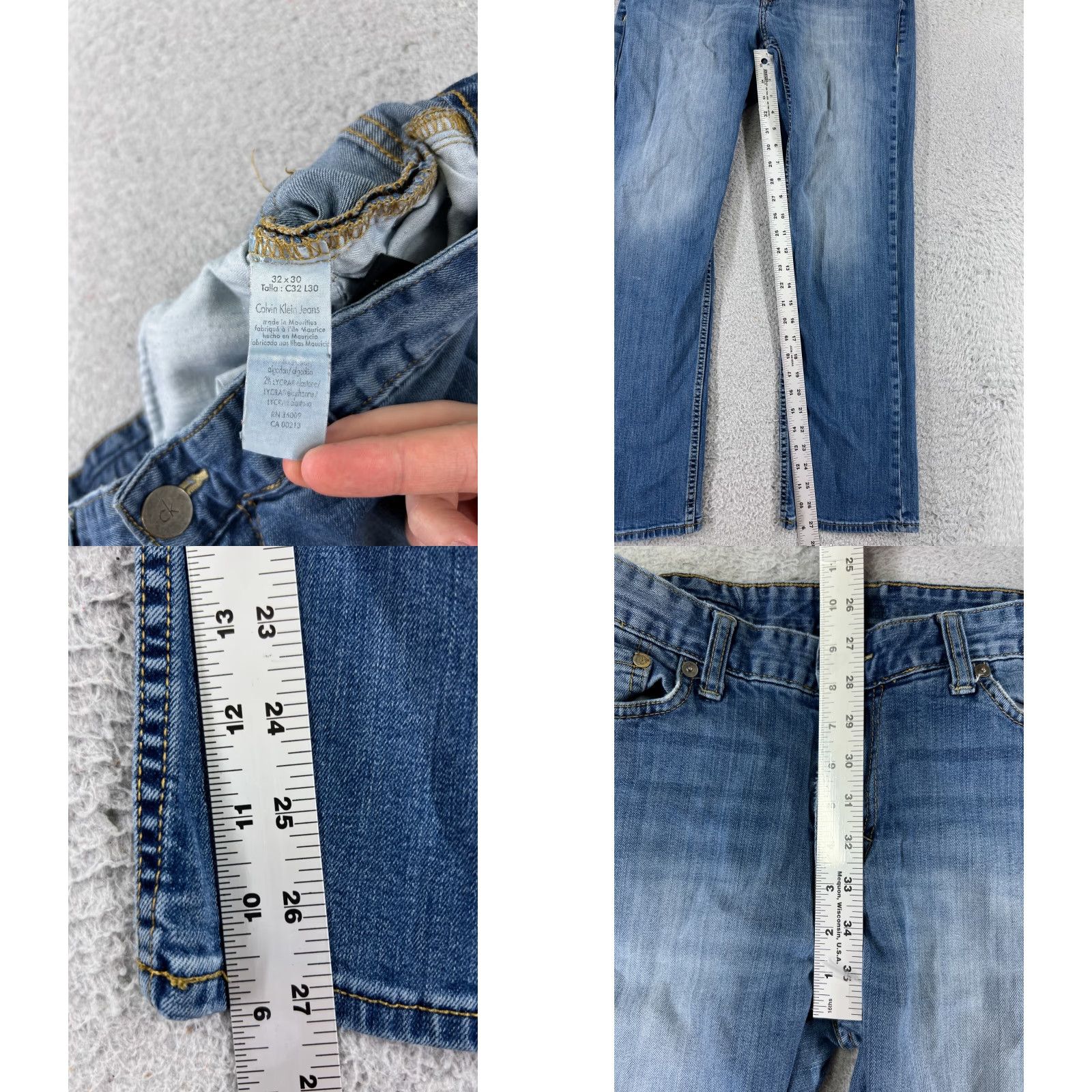 Calvin Klein Calvin Klein Pants Men 32 Blue Denim Jean Boot Cut Cotton Blend Embroider 32x27 Size US 32 / EU 48 - 8 Thumbnail