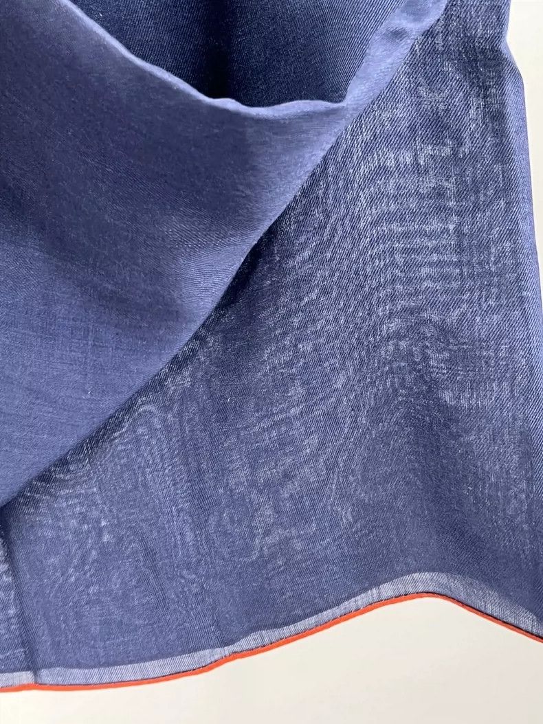 Loro Piana LORO PIANA Blue cashmere and silk blended scarf Size ONE SIZE - 3 Thumbnail