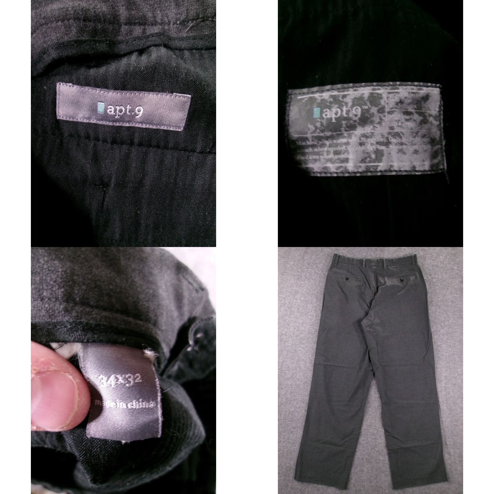 Apt. 9 Apt 9 Pants Mens 34X32 Black Flat Front Office Professional Straight Leg Size US 34 / EU 50 - 8 Thumbnail