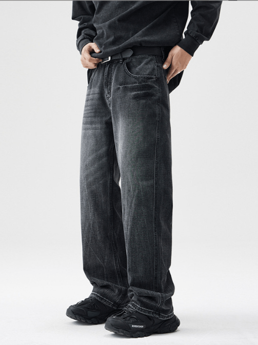 Japanese Brand × Jean Men's loose distressed washed wide-leg high street jeans Size US 32 / EU 48 - 4 Thumbnail