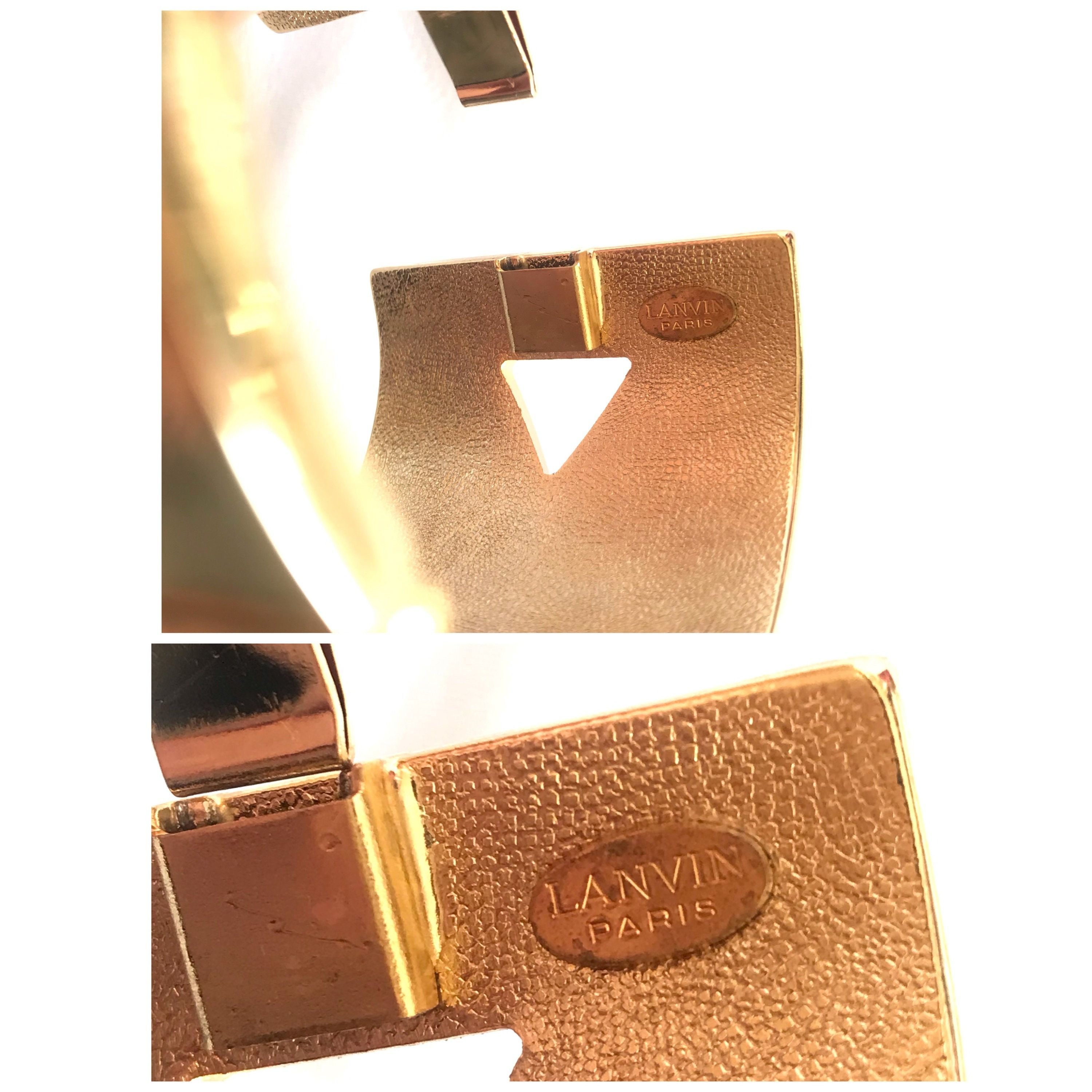 Lanvin Vintage Lanvin golden large bangle with geometric design Size ONE SIZE - 3 Thumbnail