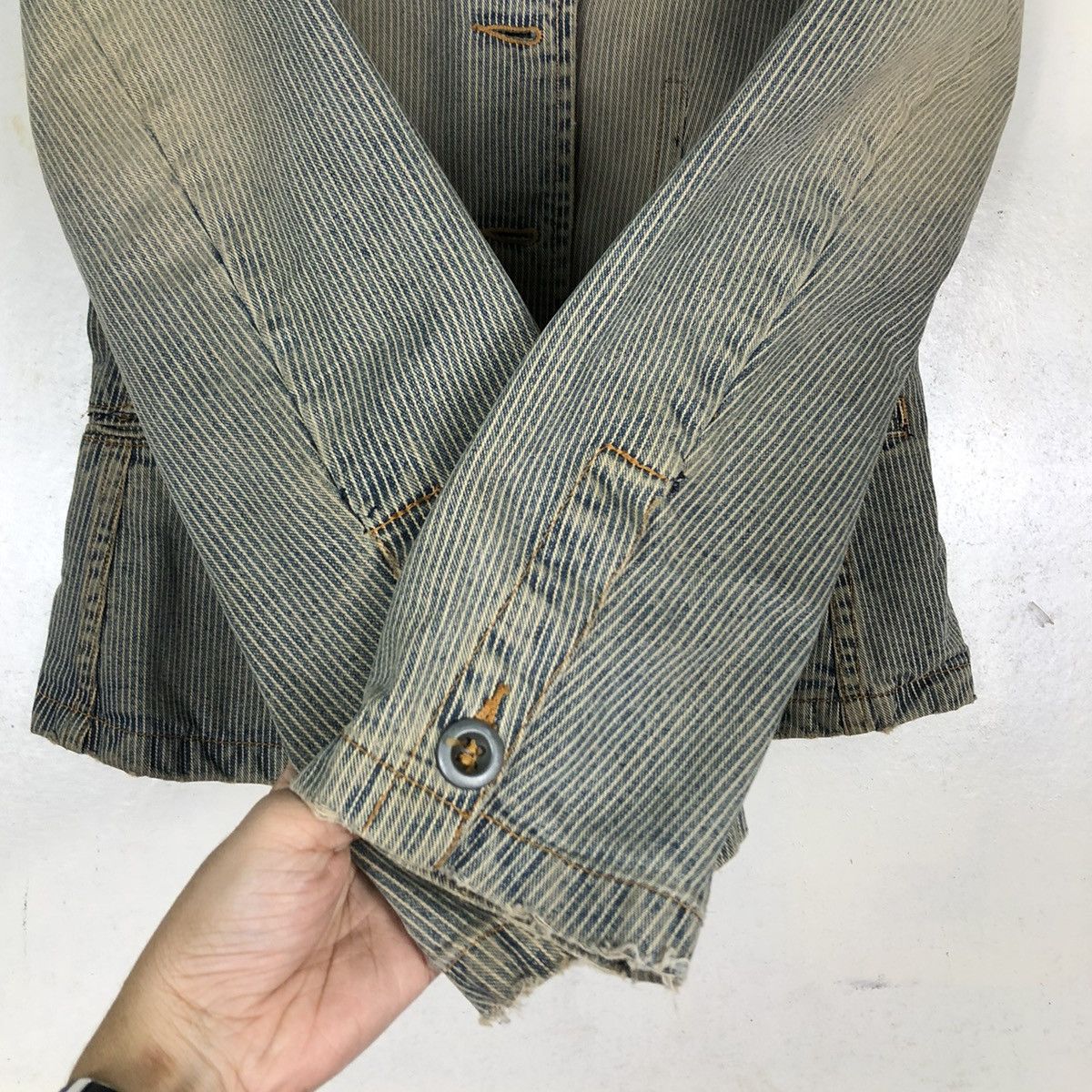 Calvin Klein 🔥VINTAGE CHORE STRIPED WORK JACKET CROPPED CALVIN KLEIN Size M / US 6-8 / IT 42-44 - 15 Thumbnail